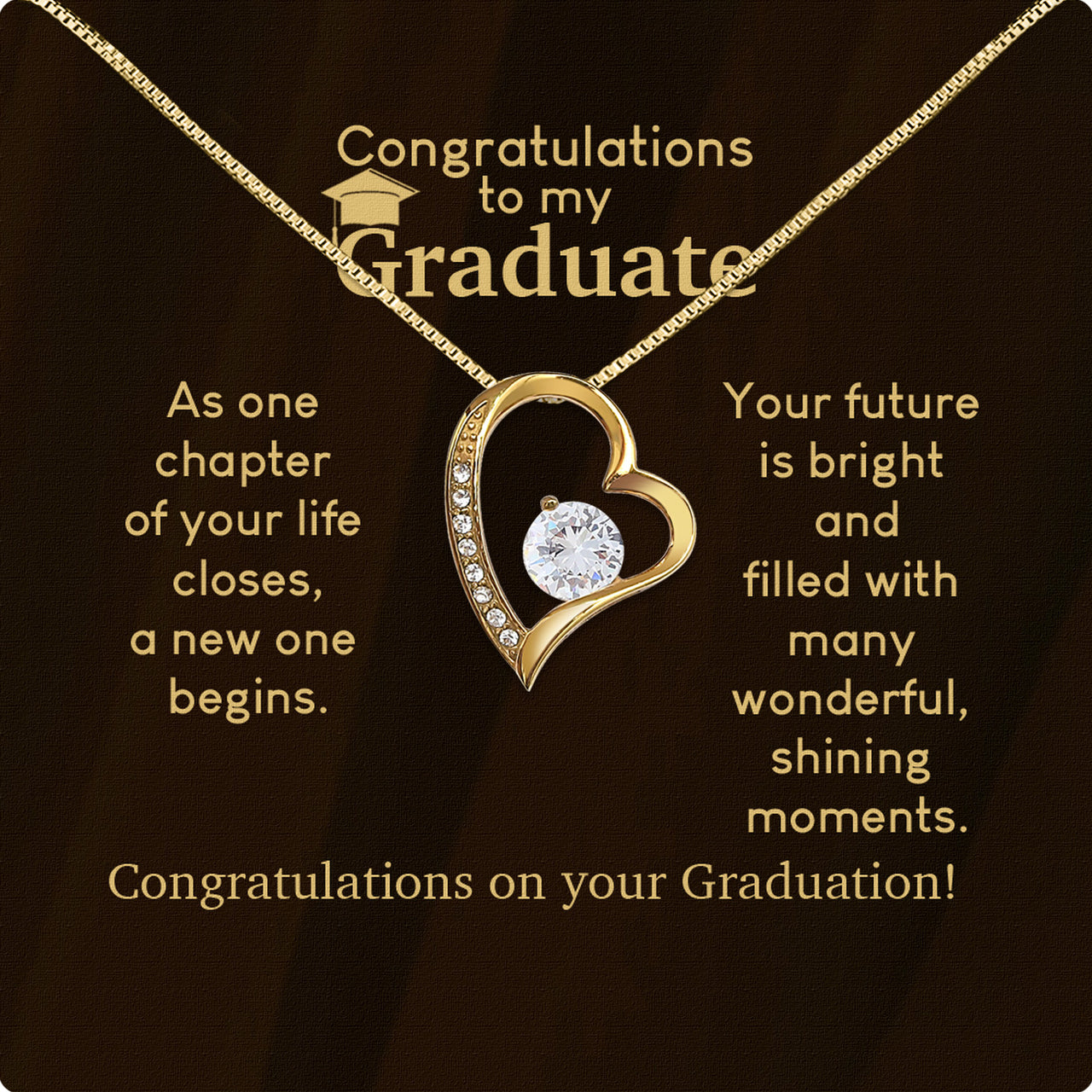 Graduation Day Personalized Message Card Necklace