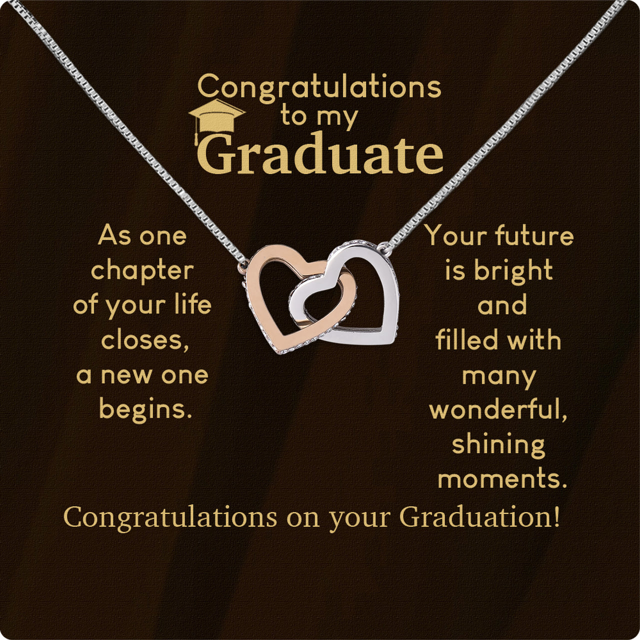 Graduation Day Personalized Message Card Necklace