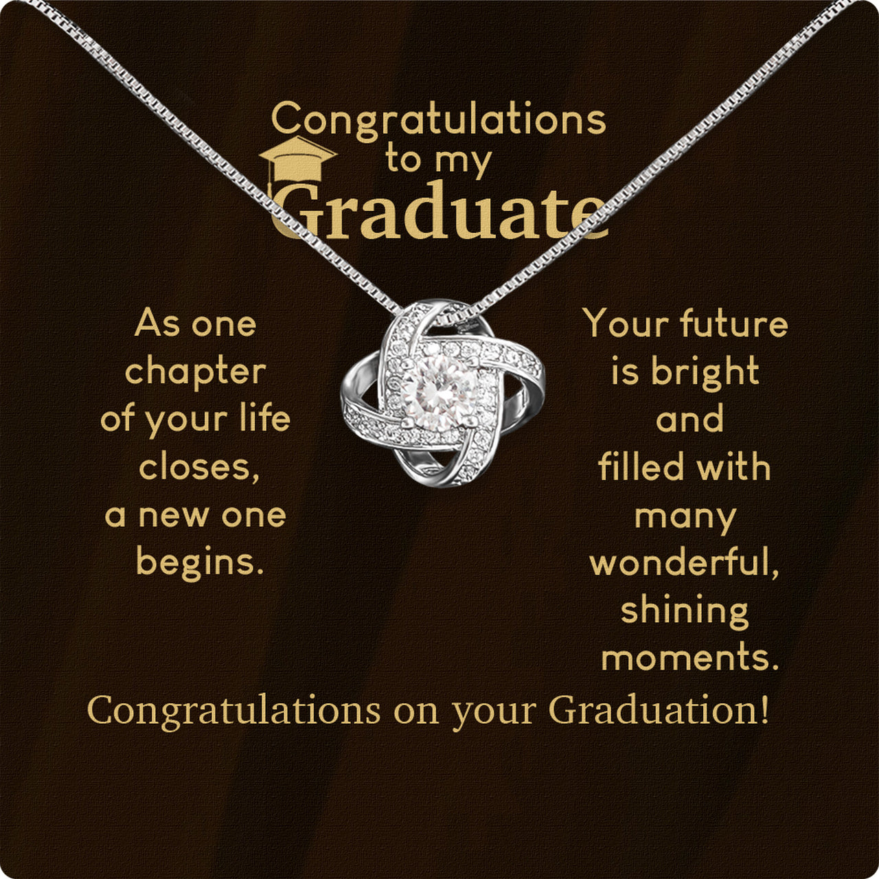 Graduation Day Personalized Message Card Necklace