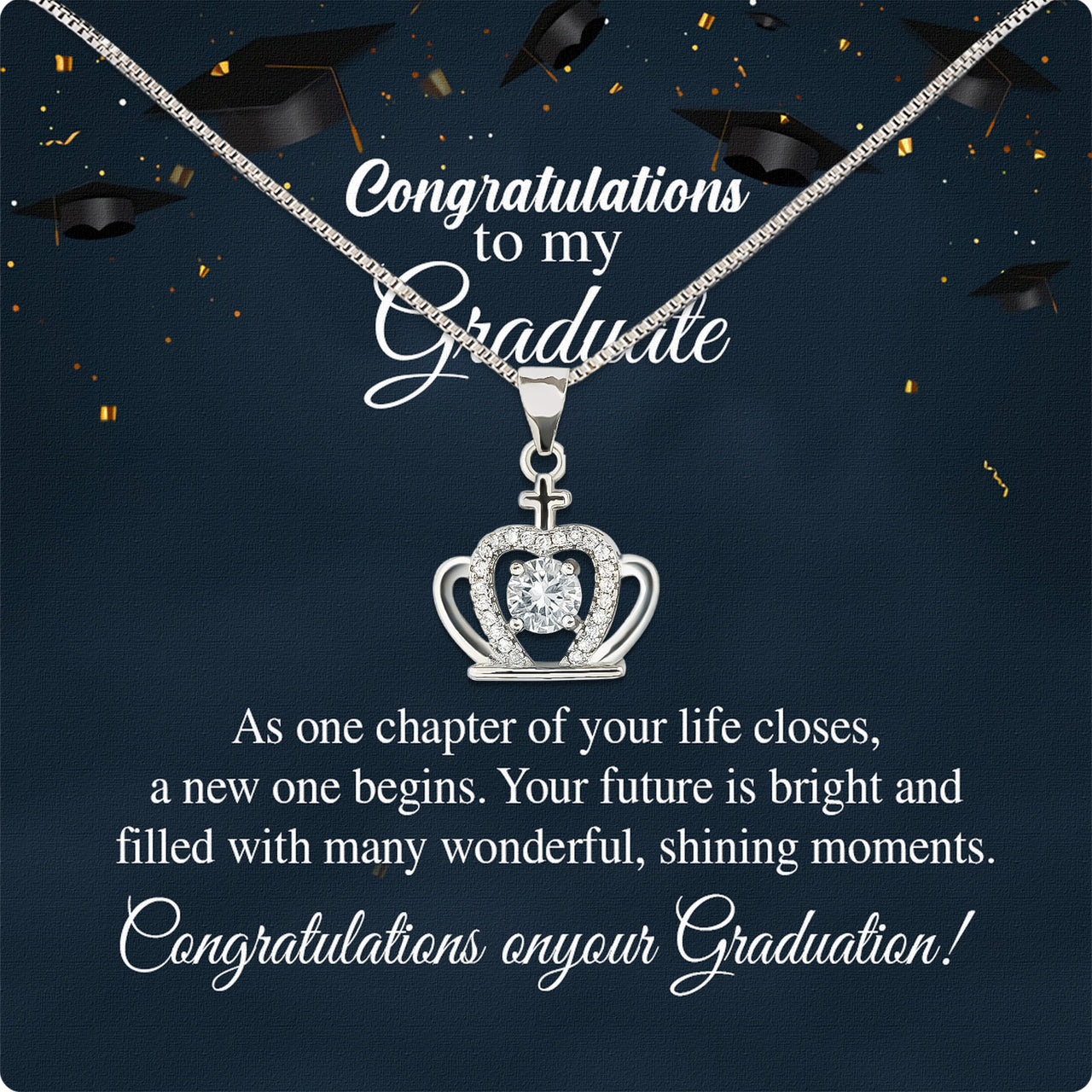 Graduation Day Personalized Message Card Necklace