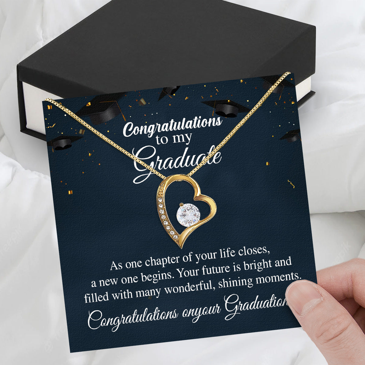 Graduation Day Personalized Message Card Necklace