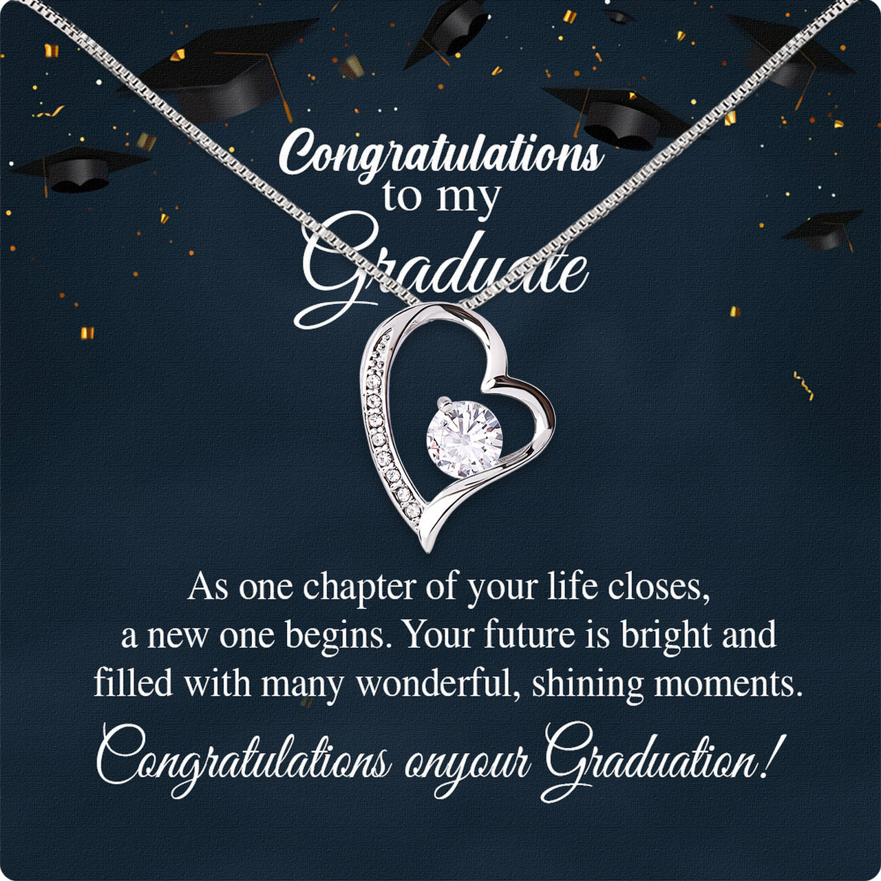 Graduation Day Personalized Message Card Necklace