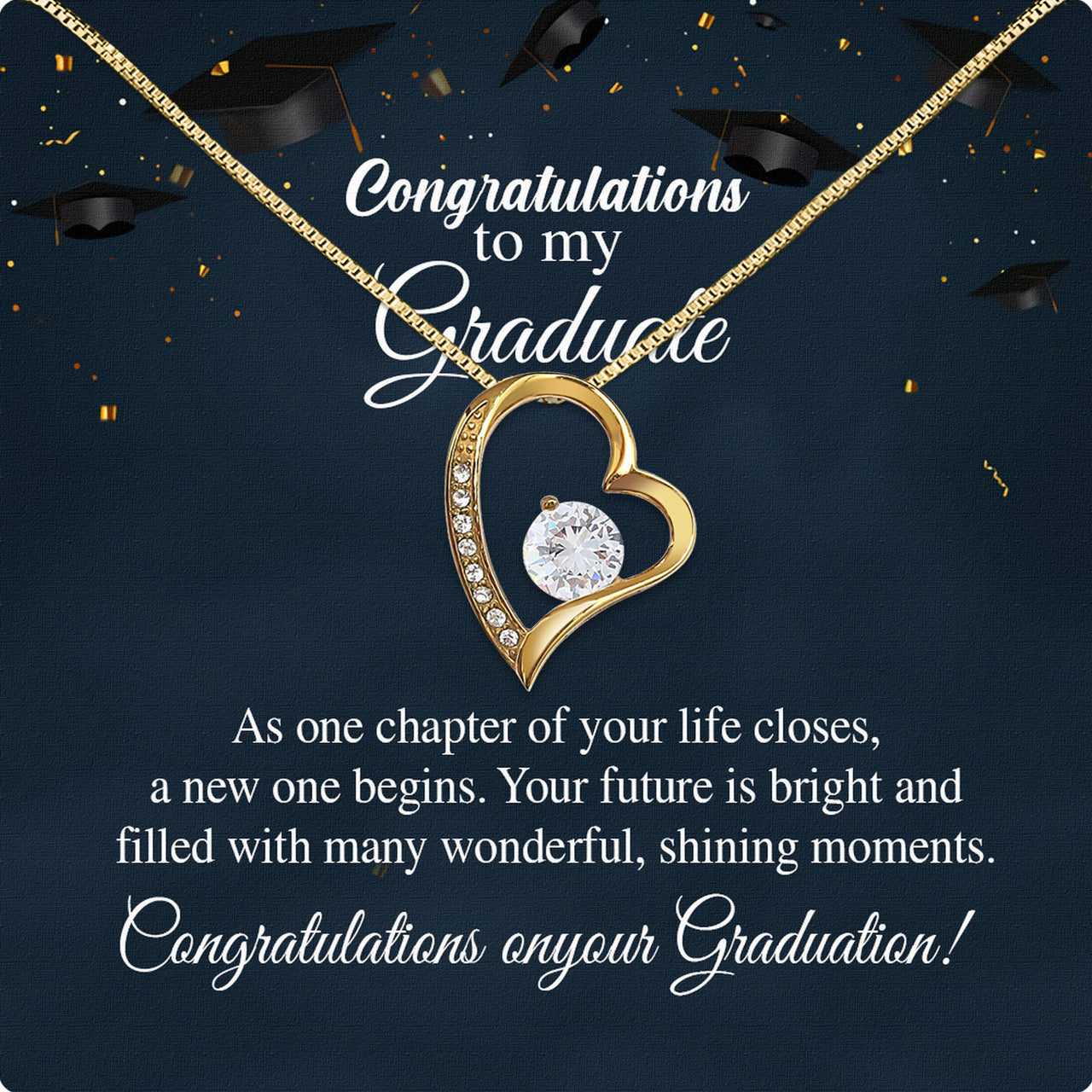 Graduation Day Personalized Message Card Necklace