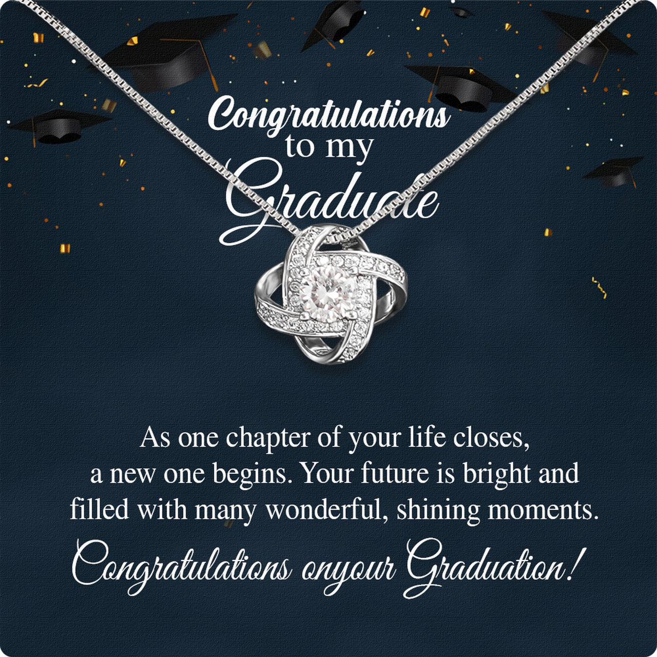 Graduation Day Personalized Message Card Necklace