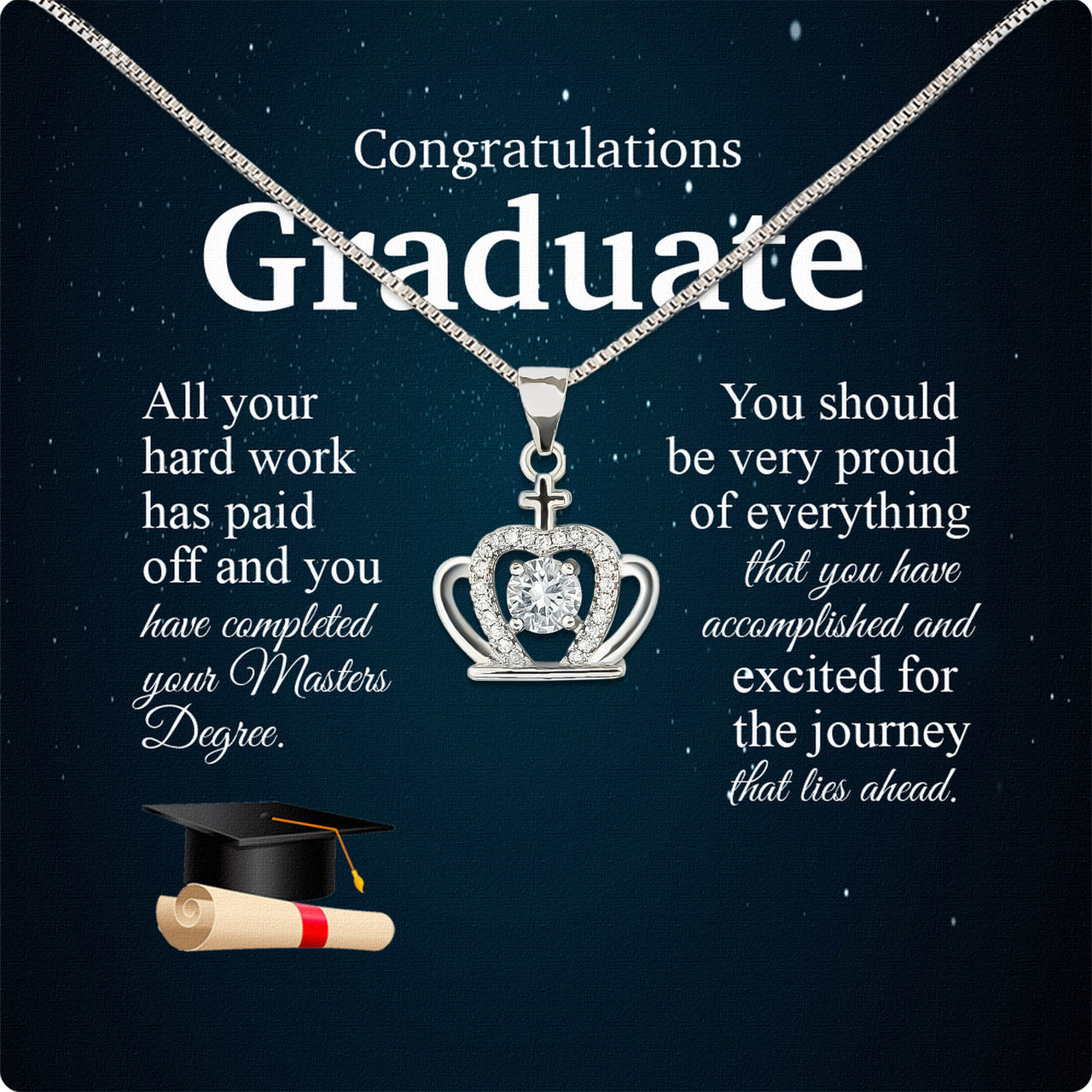 Graduation Day Personalized Message Card Necklace