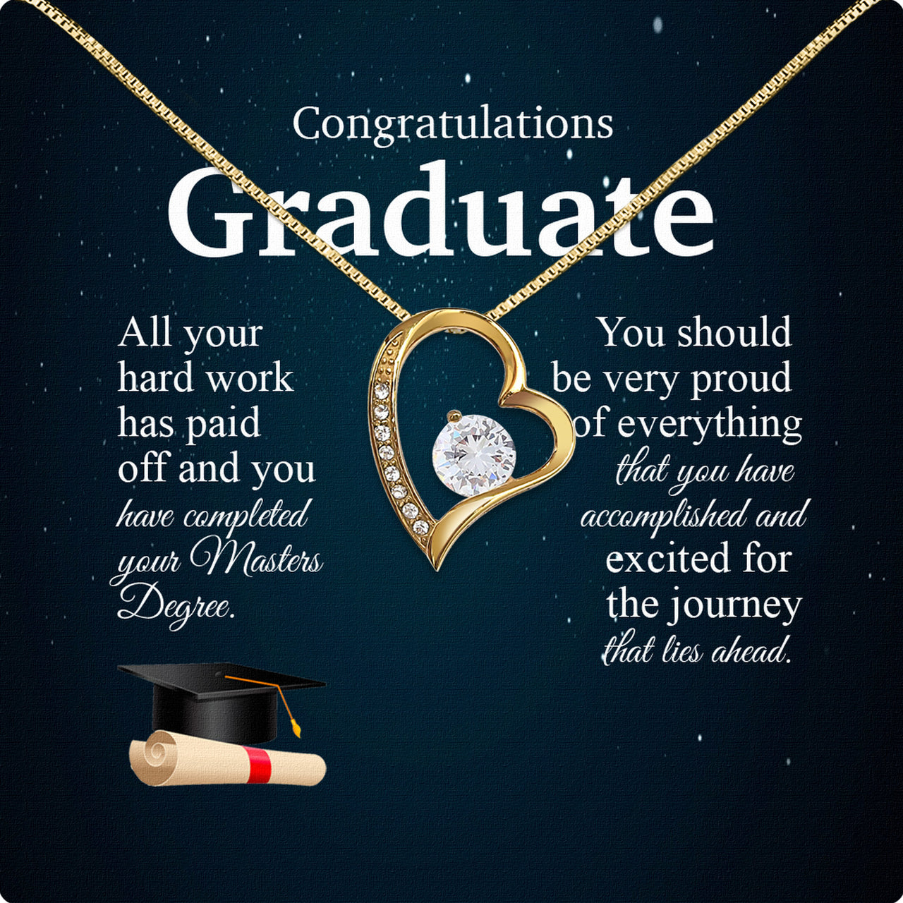 Graduation Day Personalized Message Card Necklace