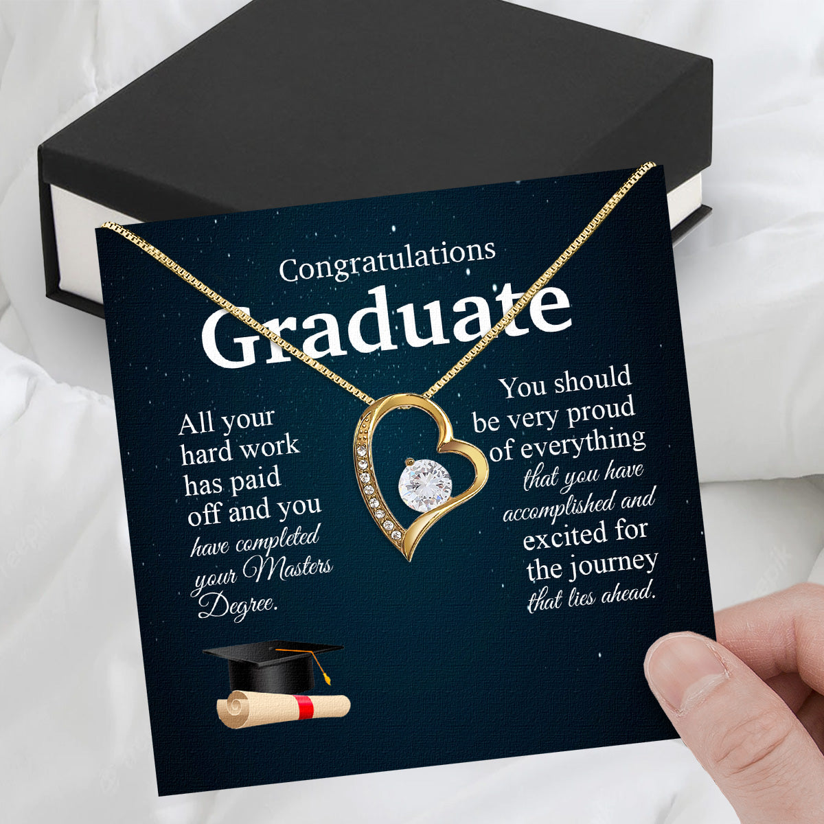 Graduation Day Personalized Message Card Necklace