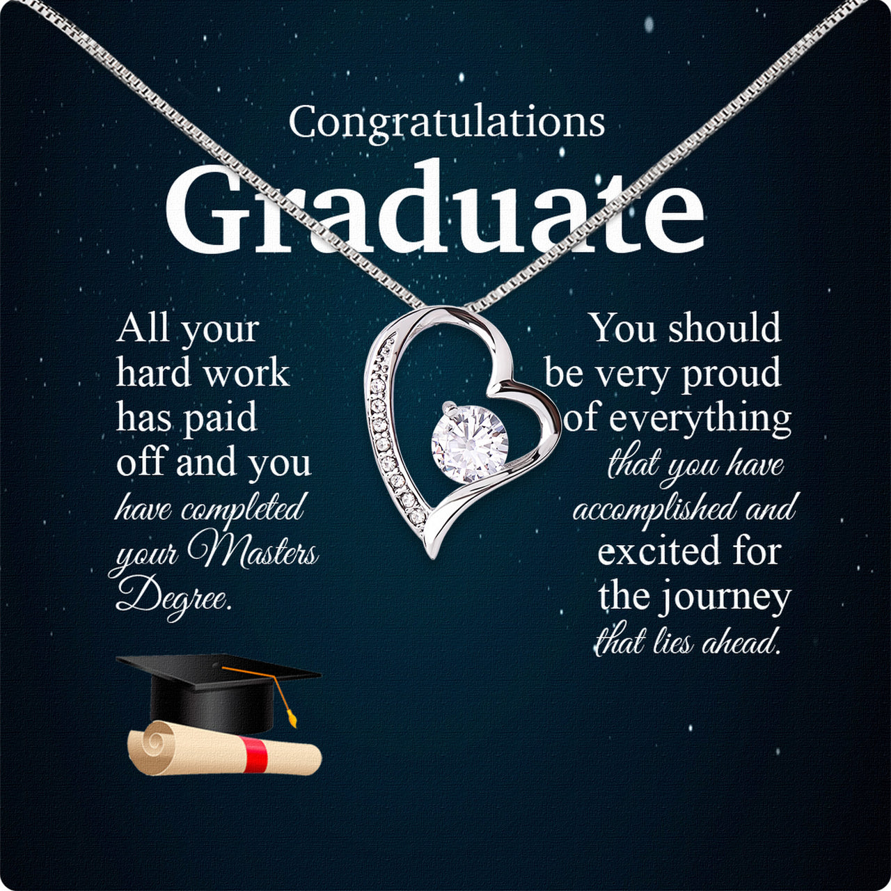 Graduation Day Personalized Message Card Necklace