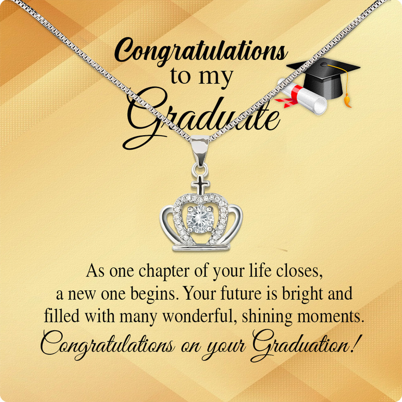 Graduation Day Personalized Message Card Necklace