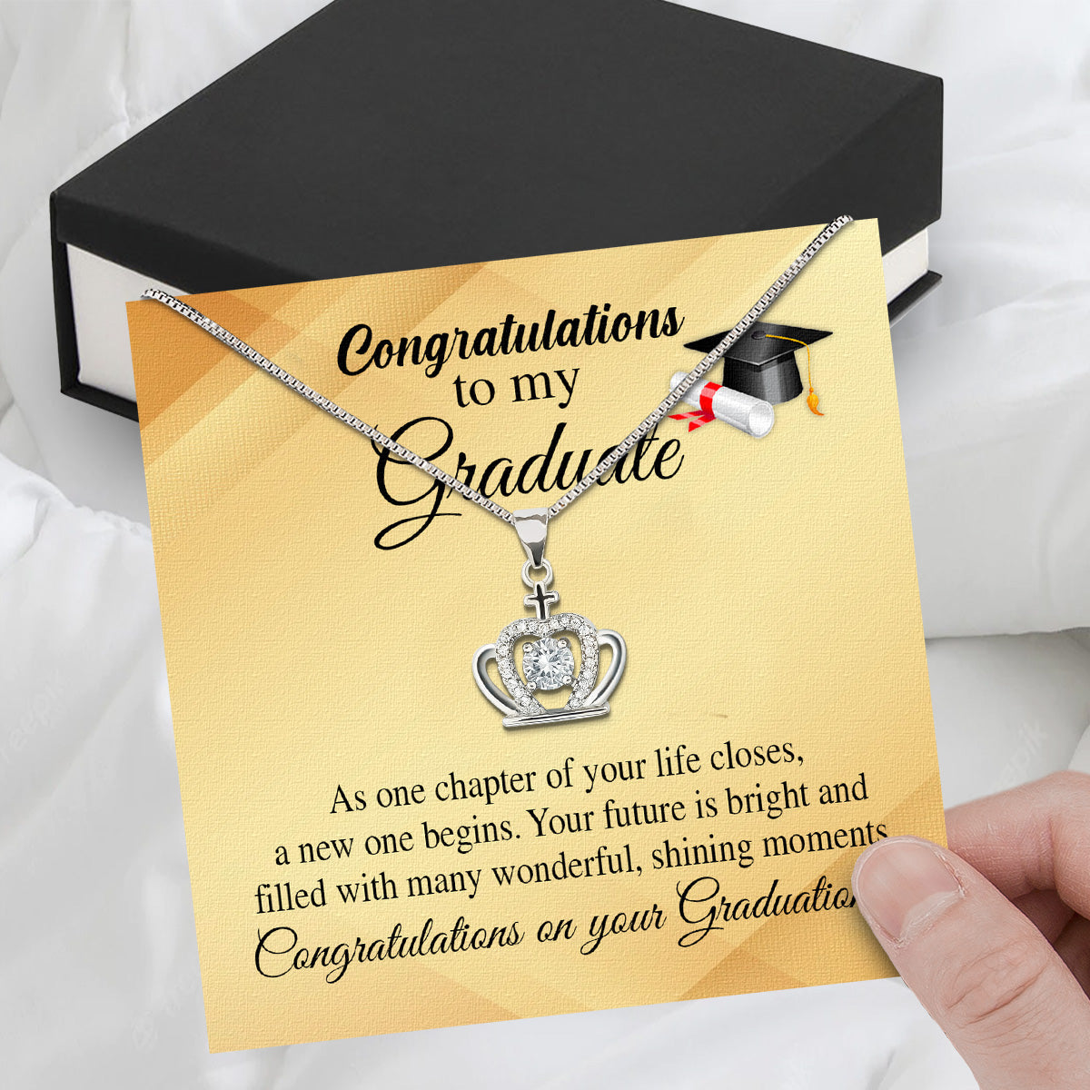 Graduation Day Personalized Message Card Necklace