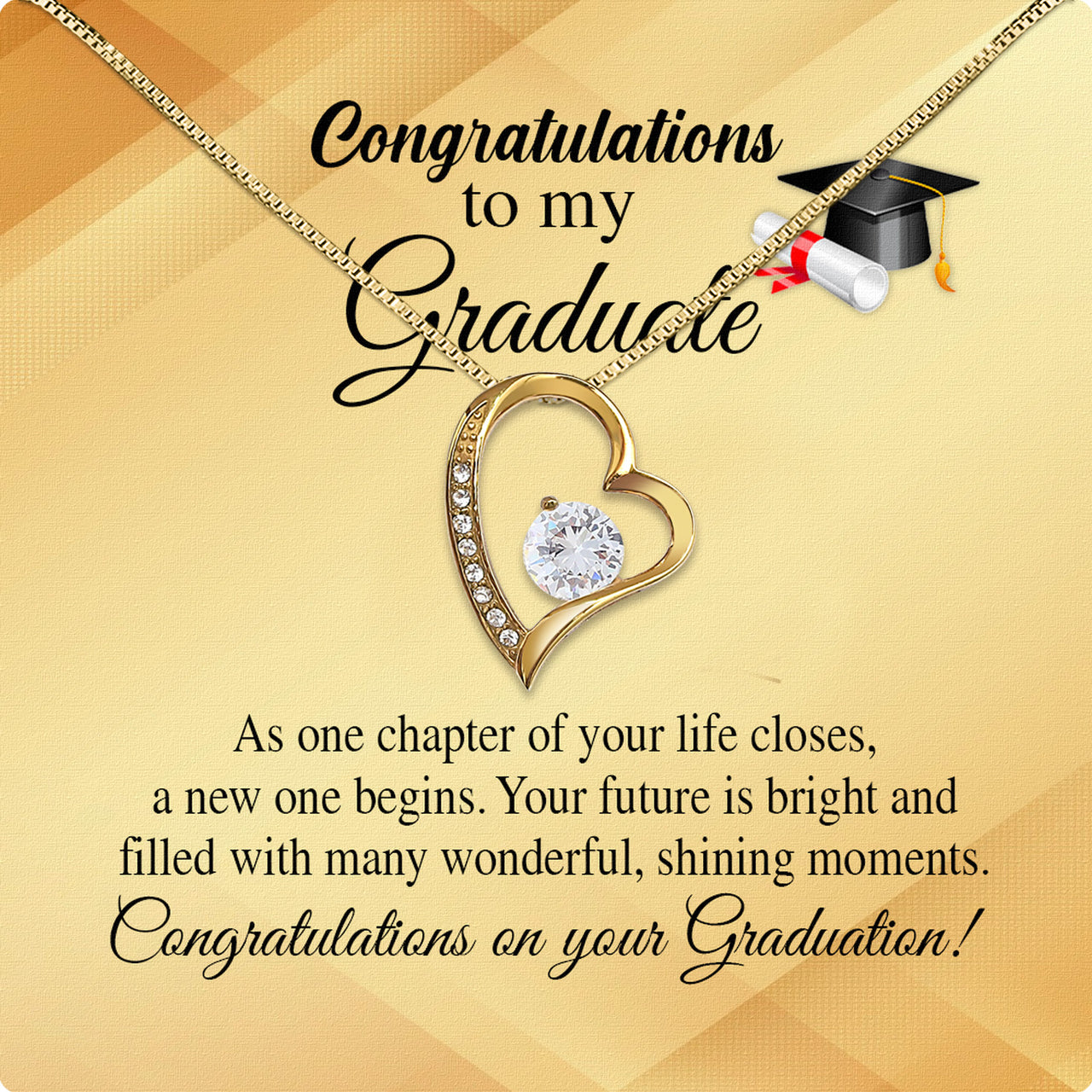 Graduation Day Personalized Message Card Necklace