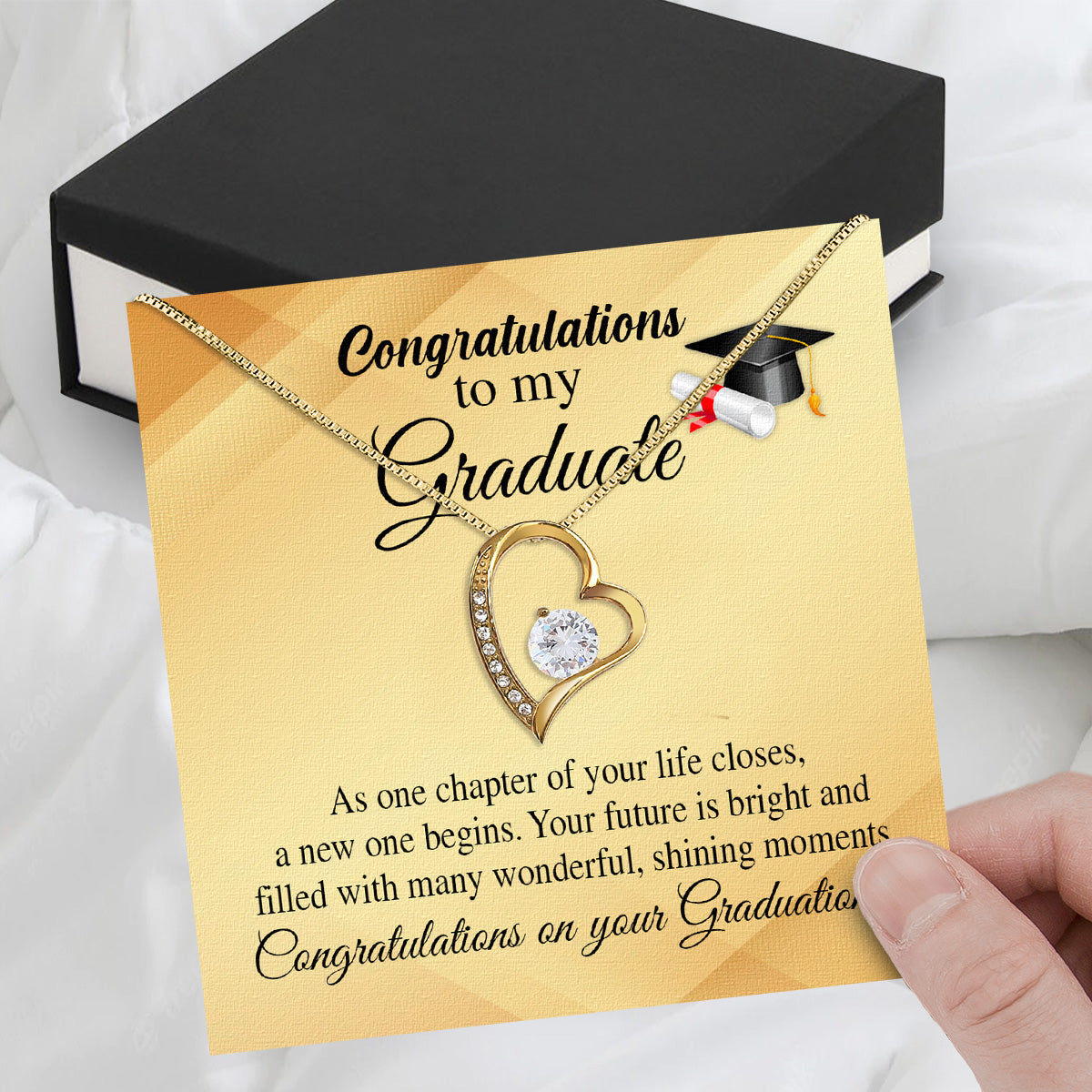 Graduation Day Personalized Message Card Necklace