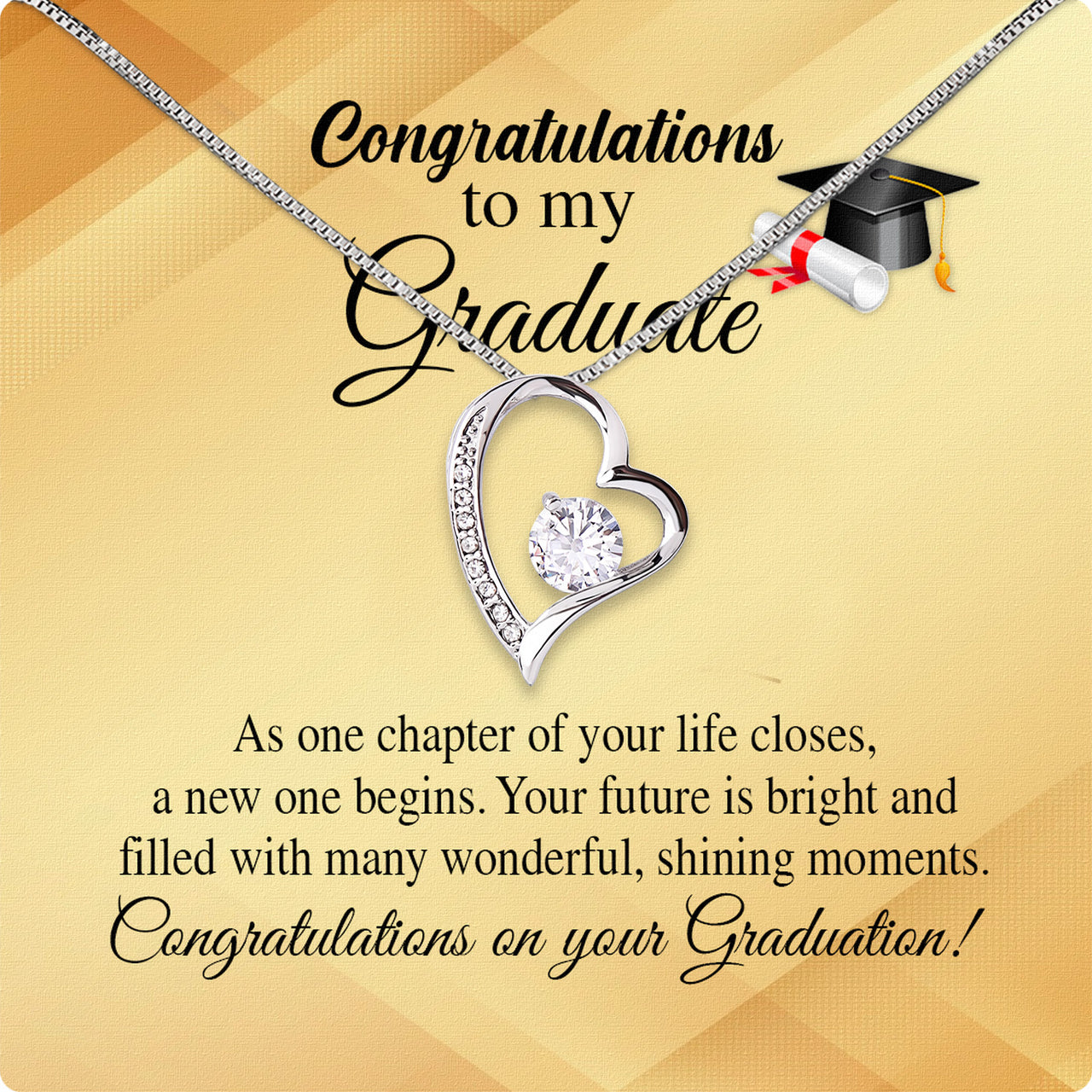 Graduation Day Personalized Message Card Necklace