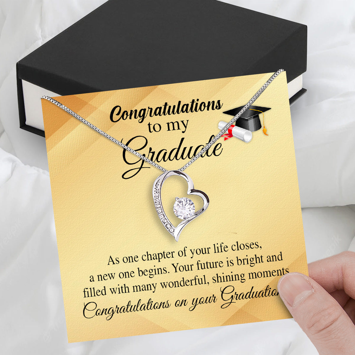 Graduation Day Personalized Message Card Necklace