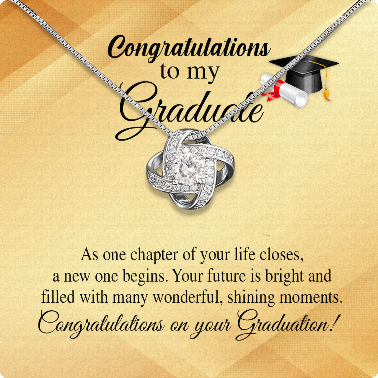 Graduation Day Personalized Message Card Necklace