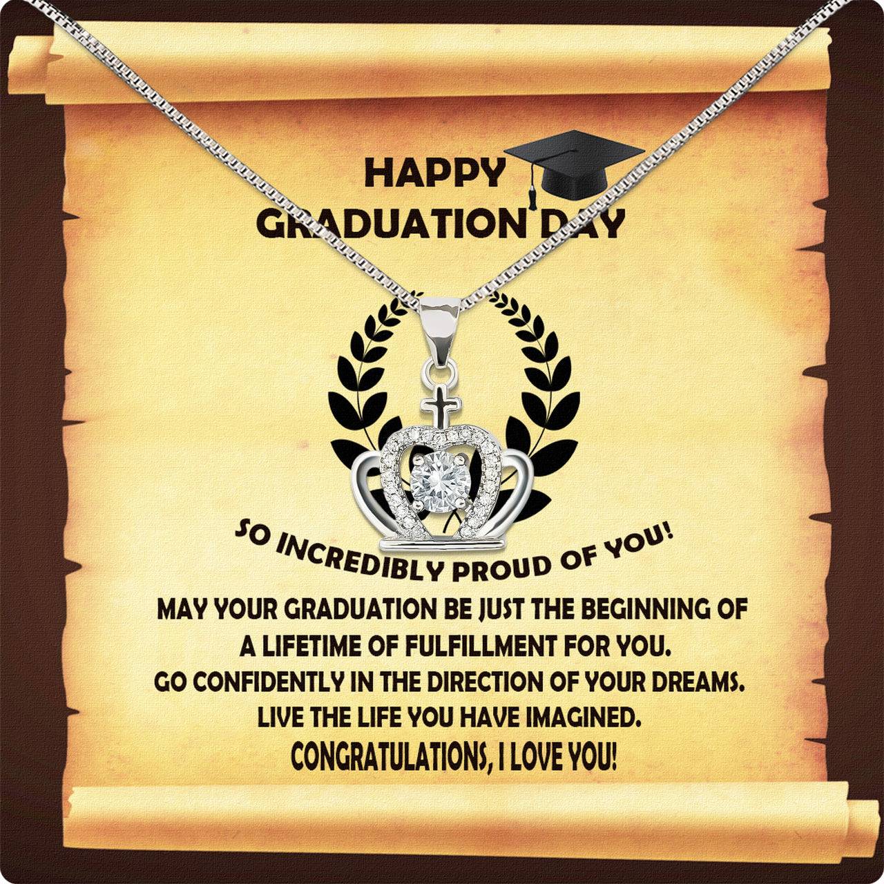 Graduation Day Personalized Message Card Necklace