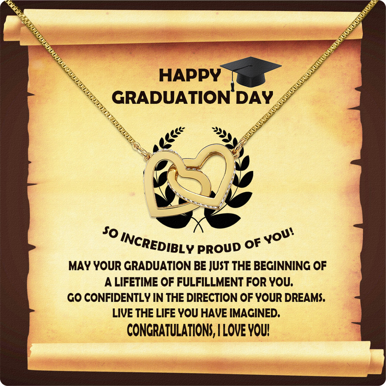 Graduation Day Personalized Message Card Necklace