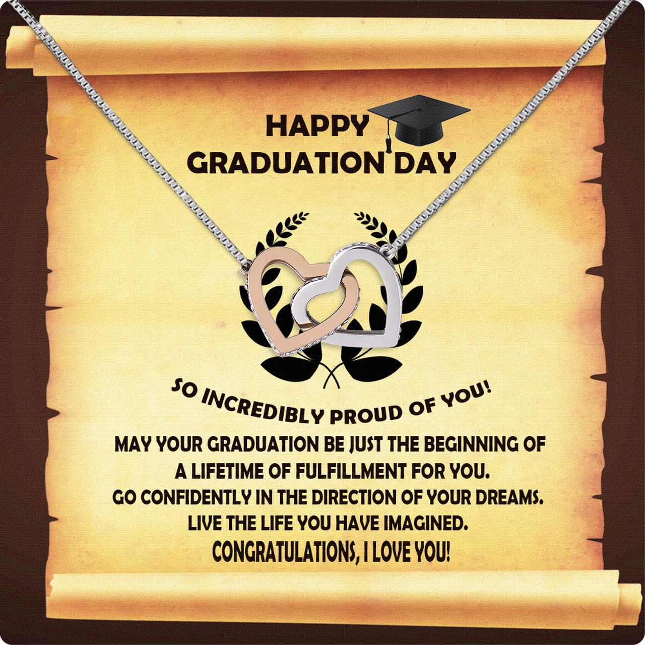 Graduation Day Personalized Message Card Necklace