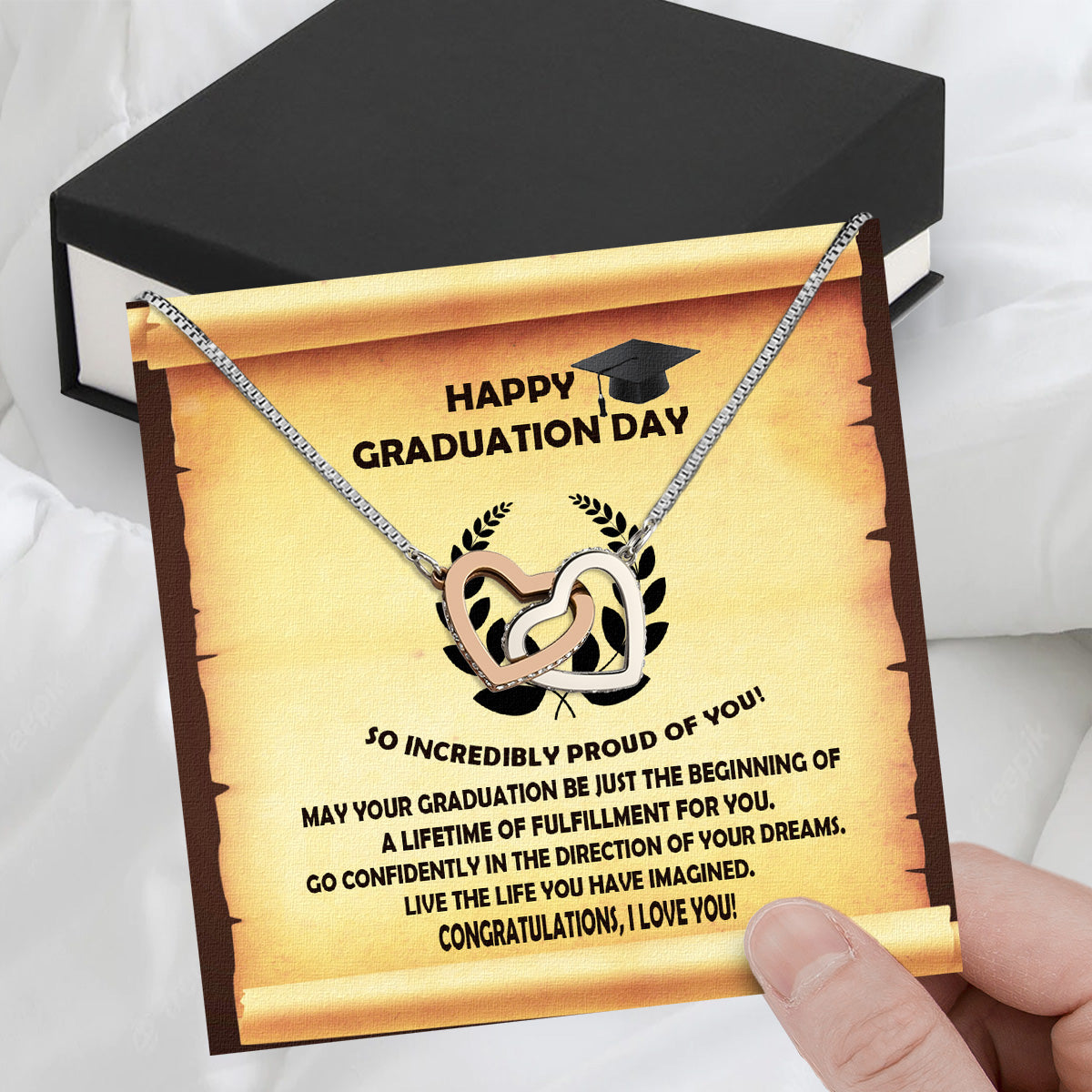 Graduation Day Personalized Message Card Necklace