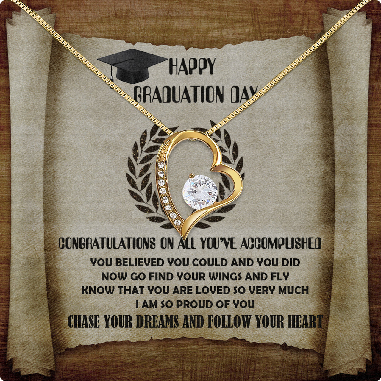 Graduation Day Personalized Message Card Necklace