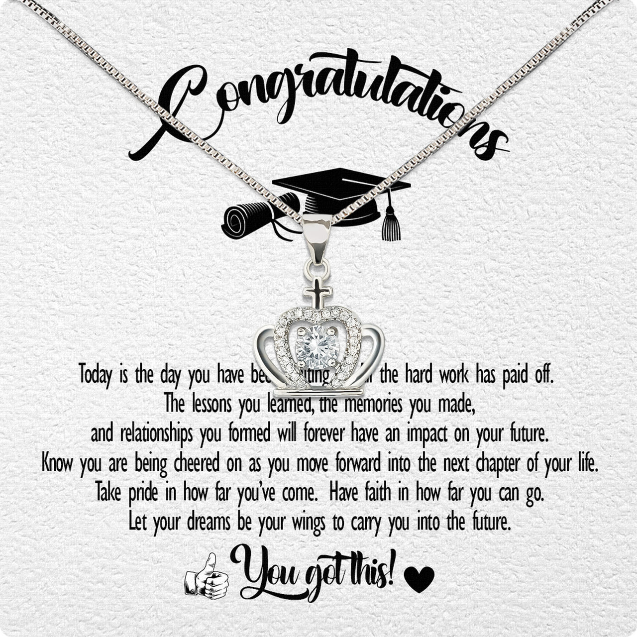 Graduation Day Personalized Message Card Necklace