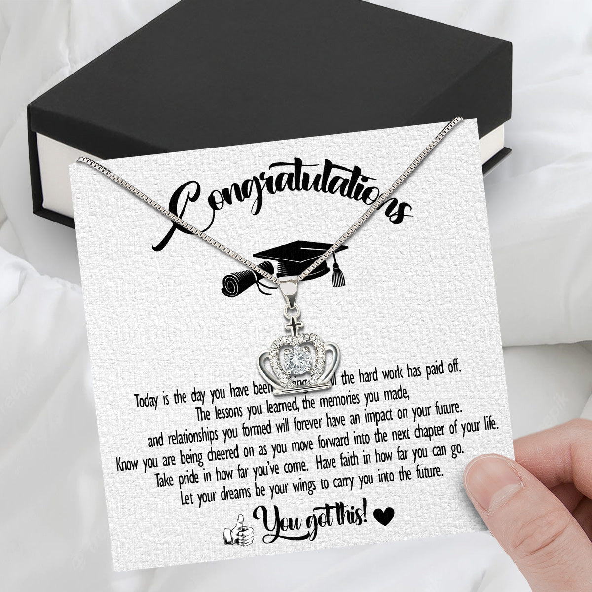 Graduation Day Personalized Message Card Necklace