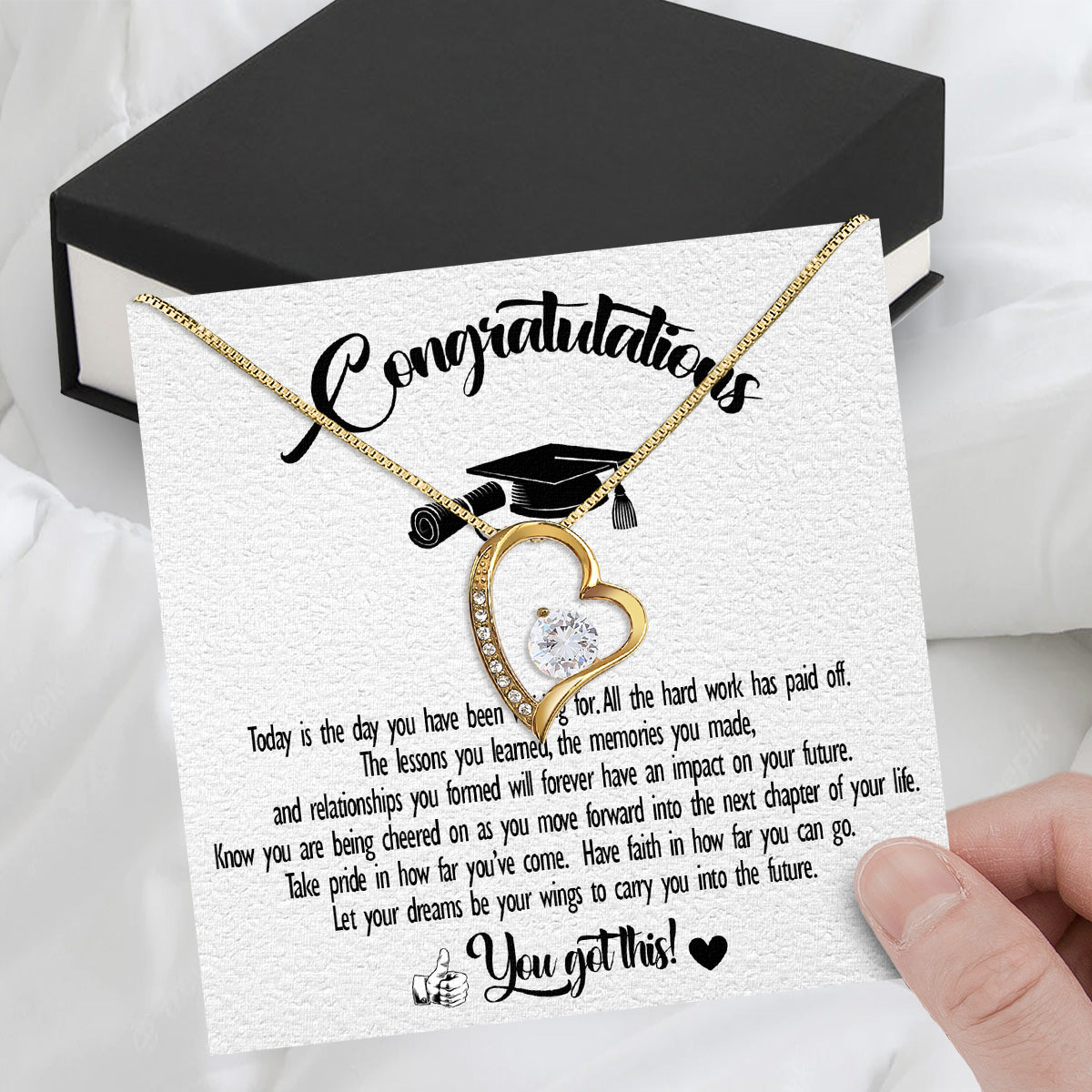 Graduation Day Personalized Message Card Necklace