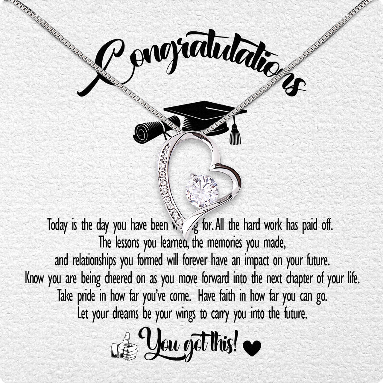 Graduation Day Personalized Message Card Necklace