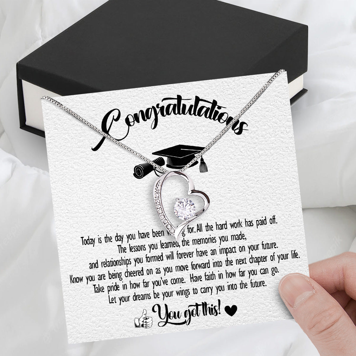 Graduation Day Personalized Message Card Necklace