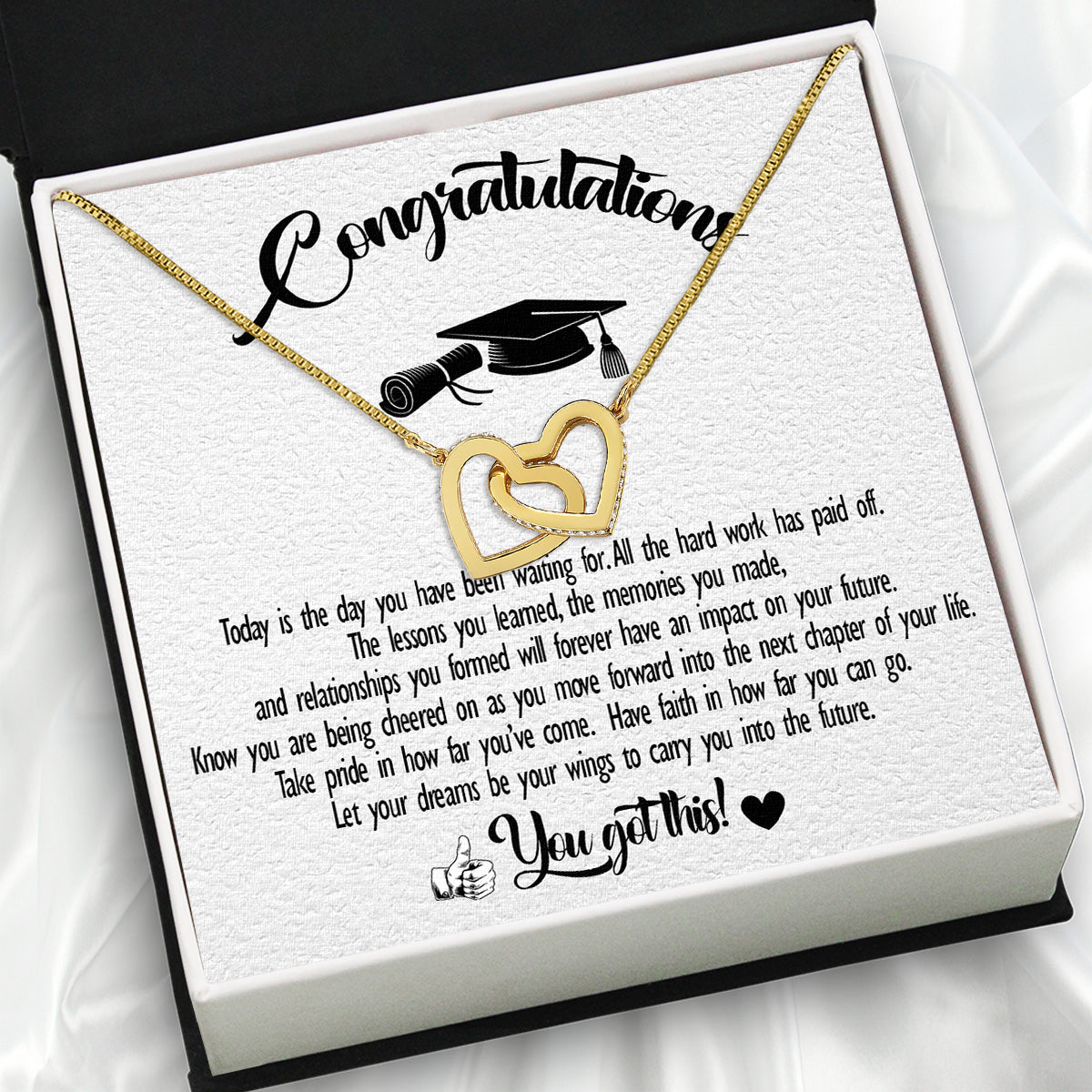 Graduation Day Personalized Message Card Necklace