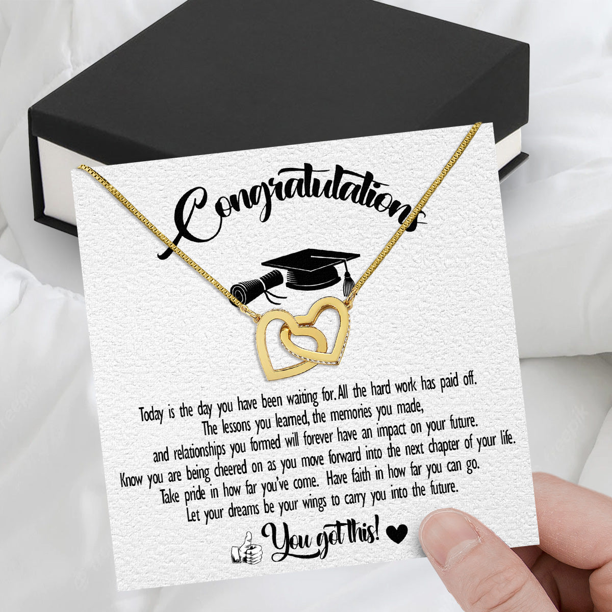 Graduation Day Personalized Message Card Necklace