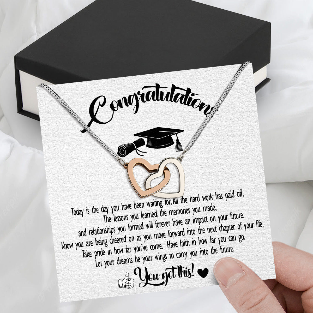 Graduation Day Personalized Message Card Necklace