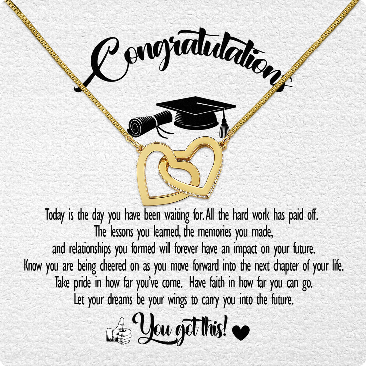 Graduation Day Personalized Message Card Necklace