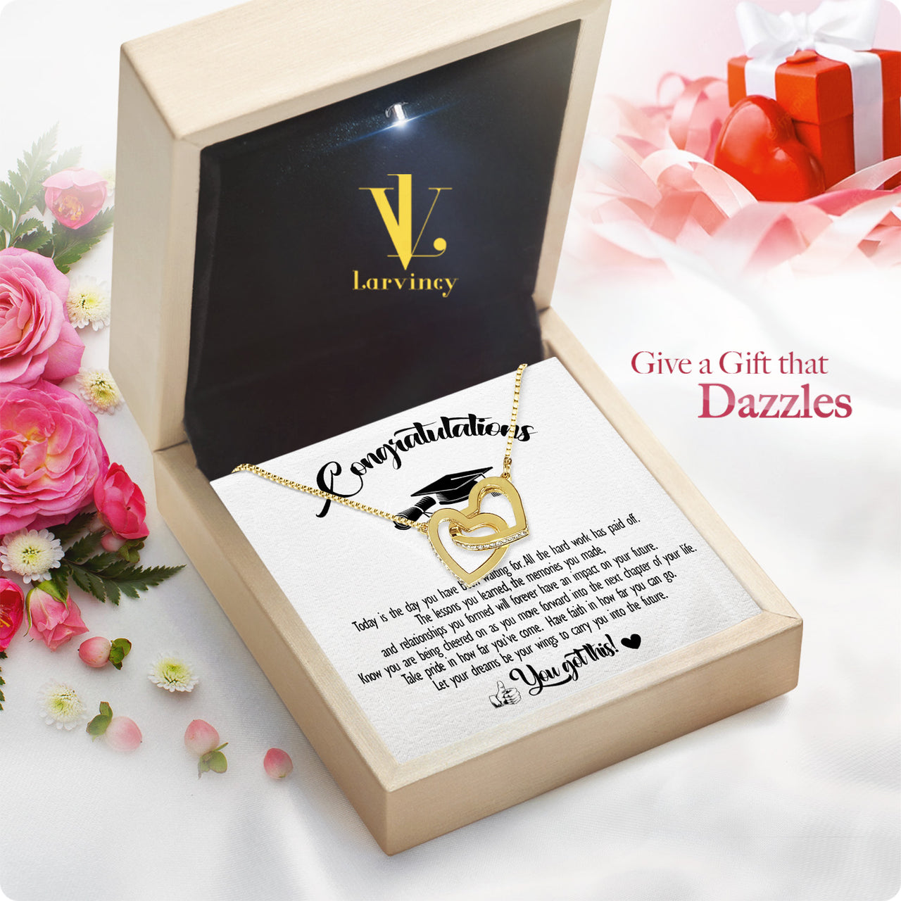 Graduation Day Personalized Message Card Necklace