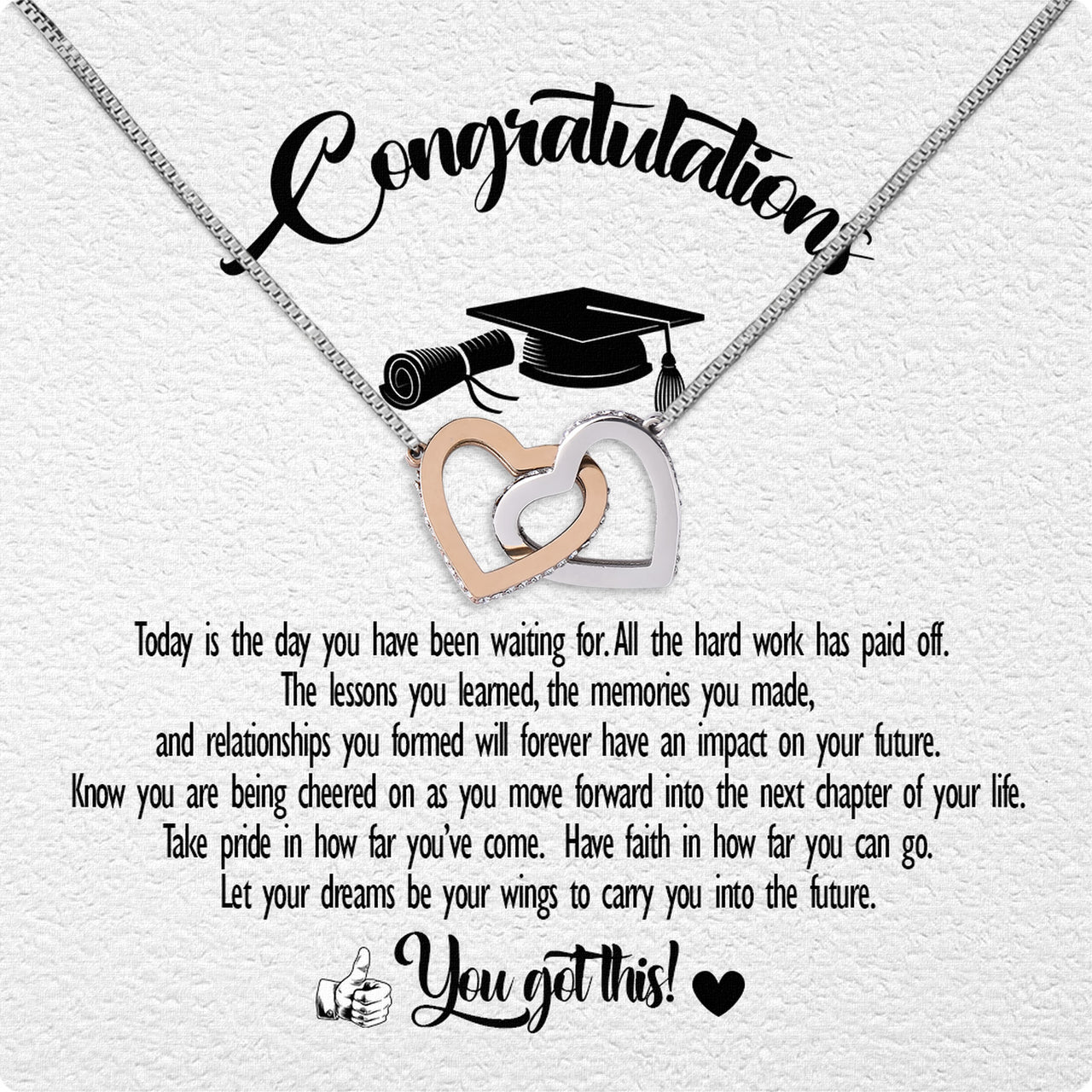 Graduation Day Personalized Message Card Necklace