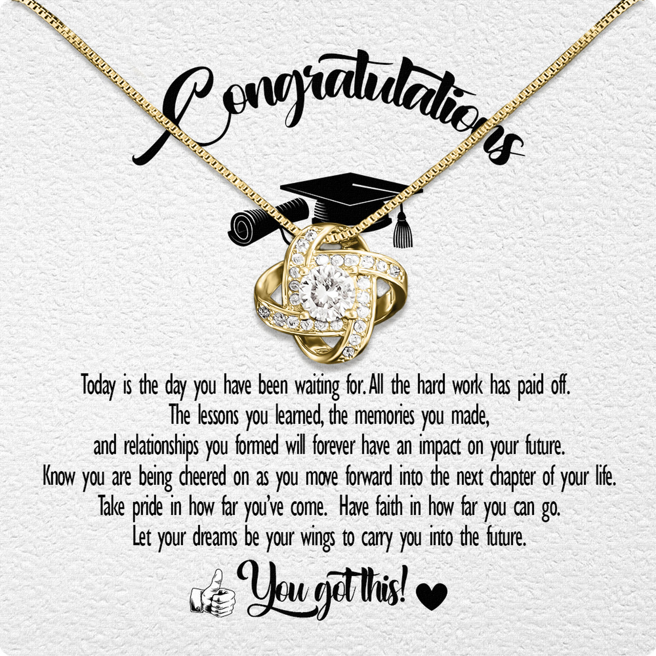 Graduation Day Personalized Message Card Necklace