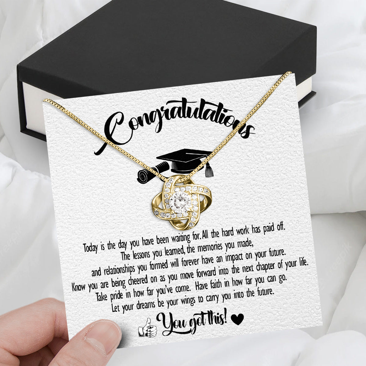 Graduation Day Personalized Message Card Necklace