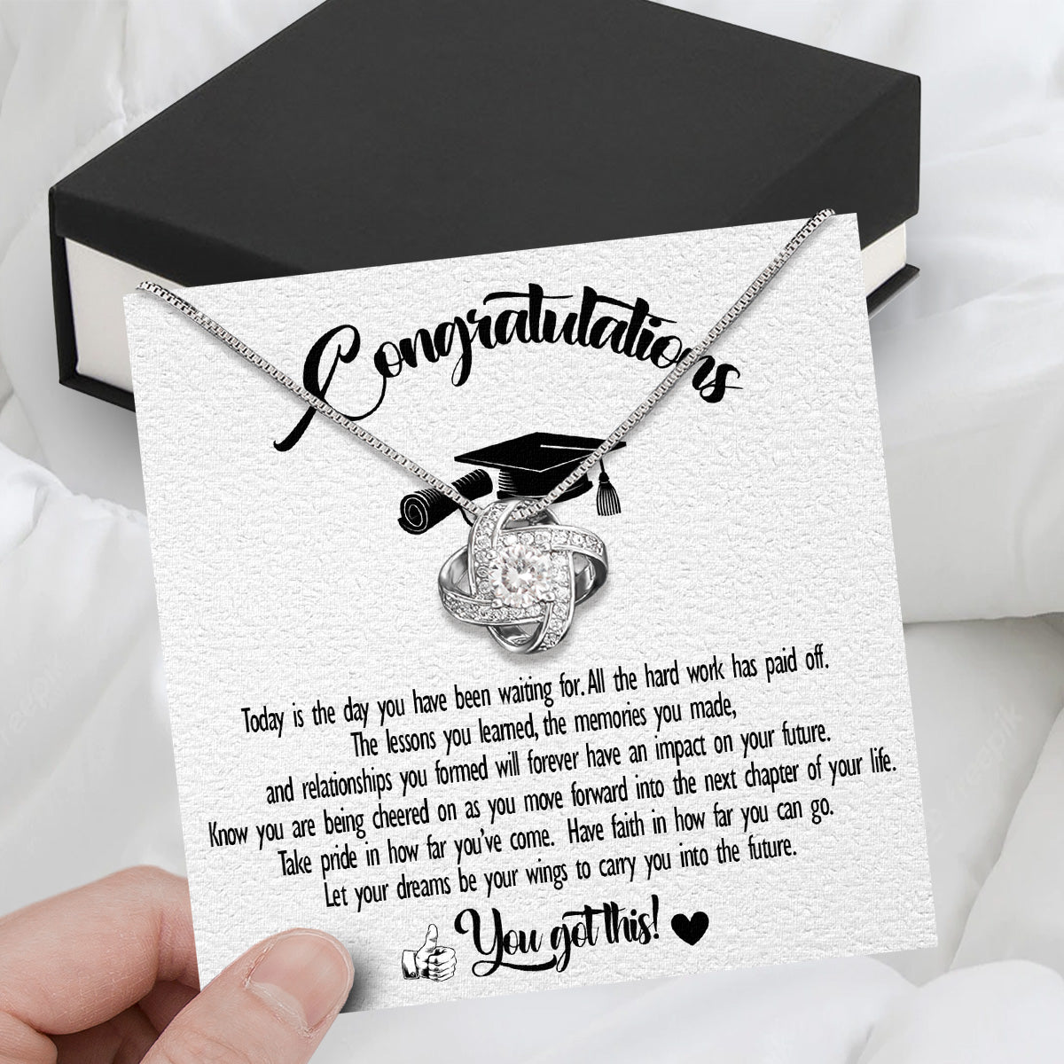 Graduation Day Personalized Message Card Necklace