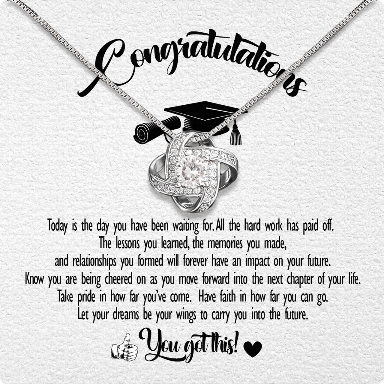 Graduation Day Personalized Message Card Necklace