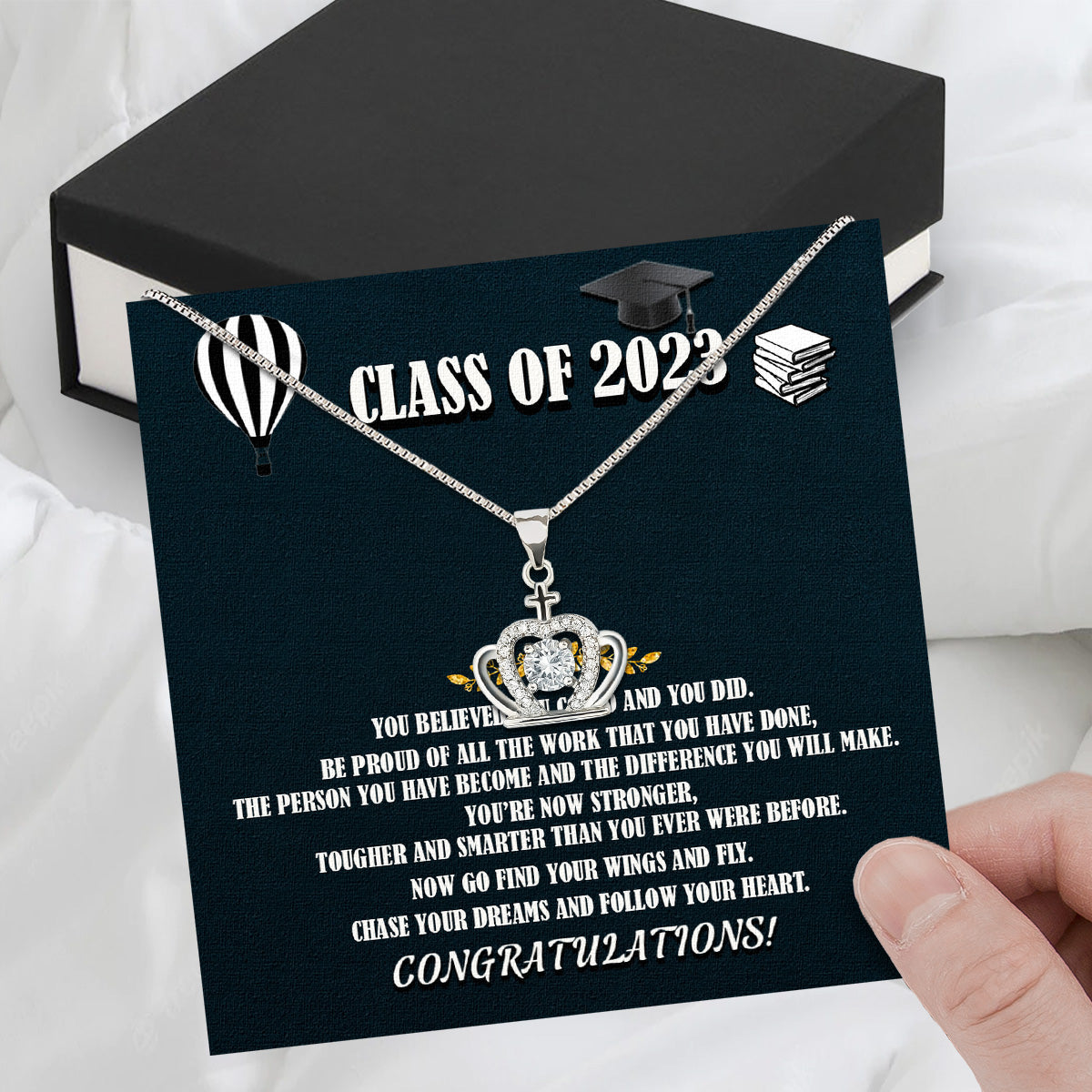 Graduation Day Personalized Message Card Necklace