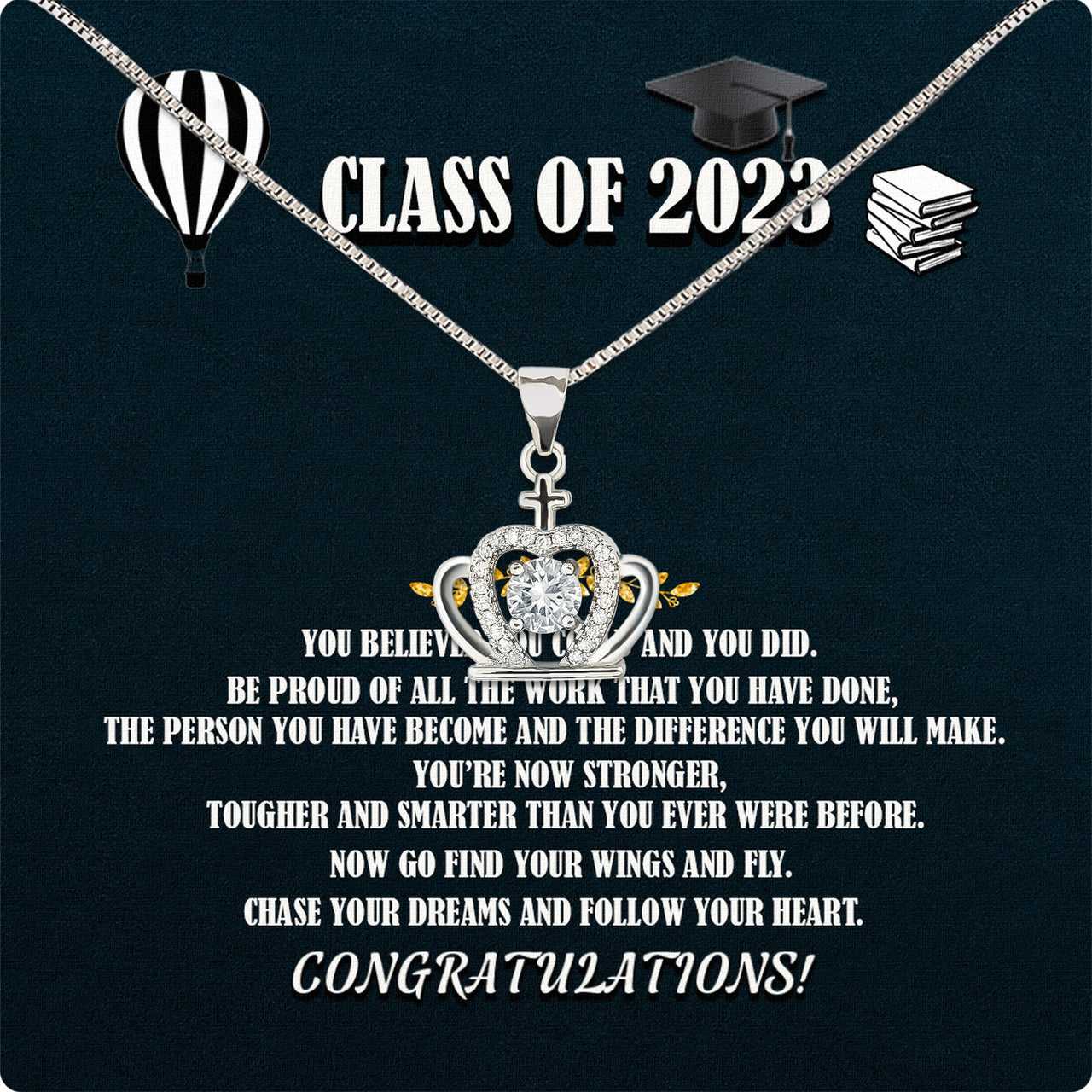 Graduation Day Personalized Message Card Necklace