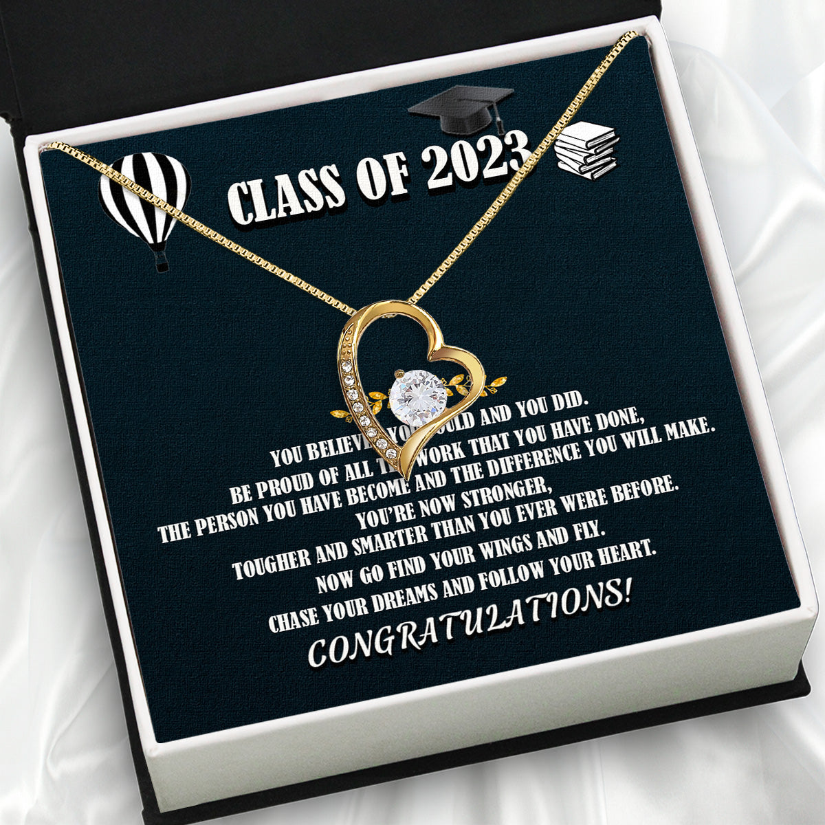 Graduation Day Personalized Message Card Necklace