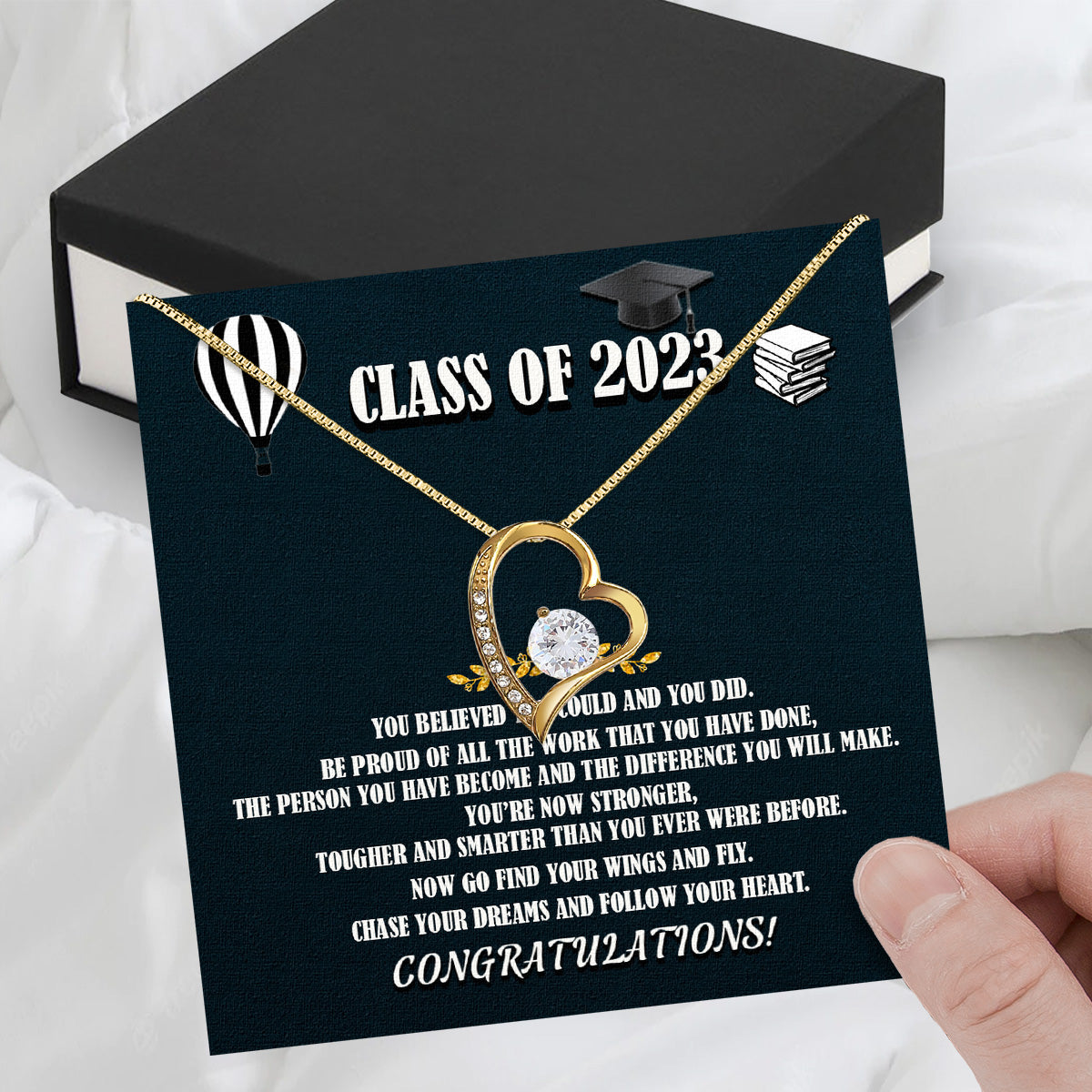 Graduation Day Personalized Message Card Necklace