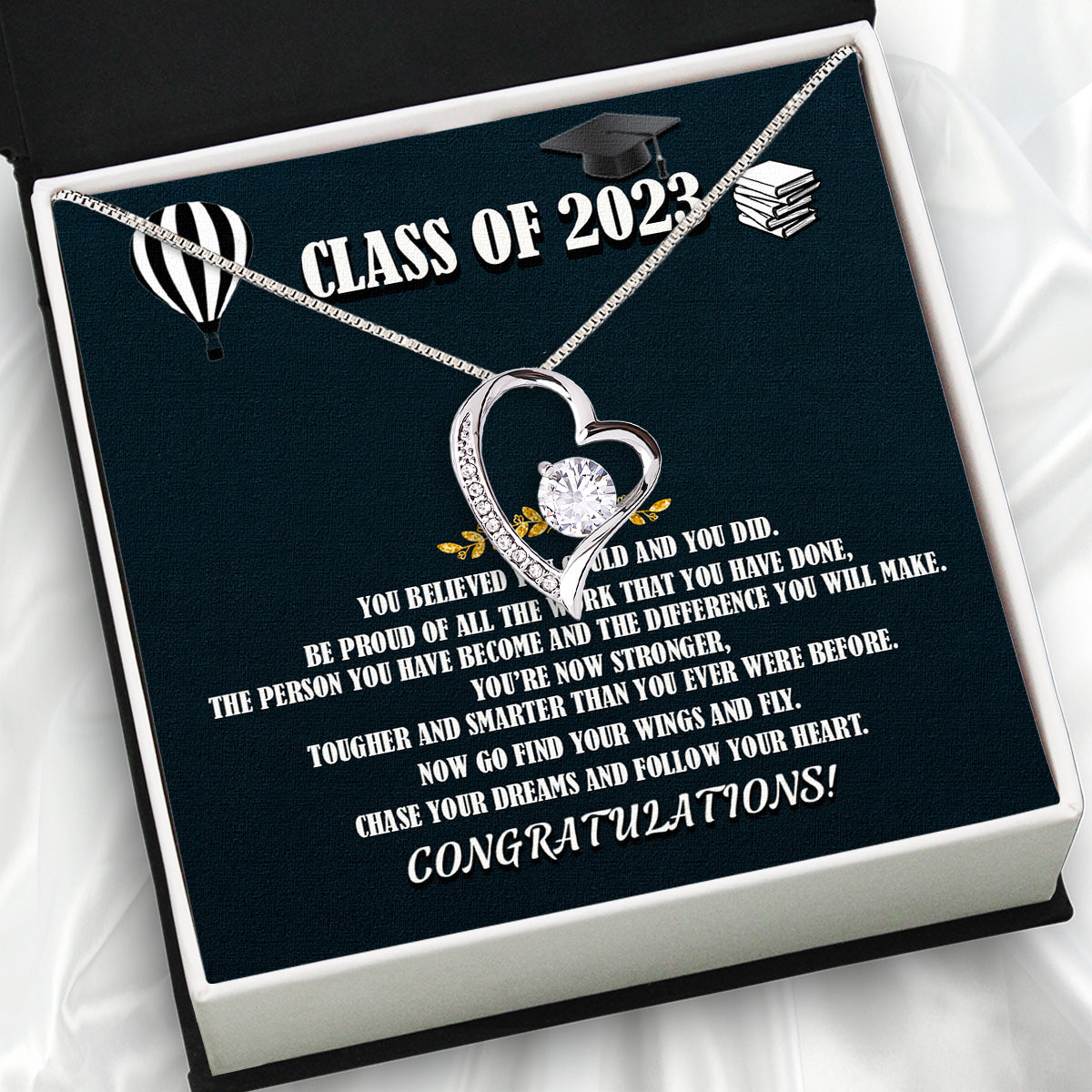 Graduation Day Personalized Message Card Necklace