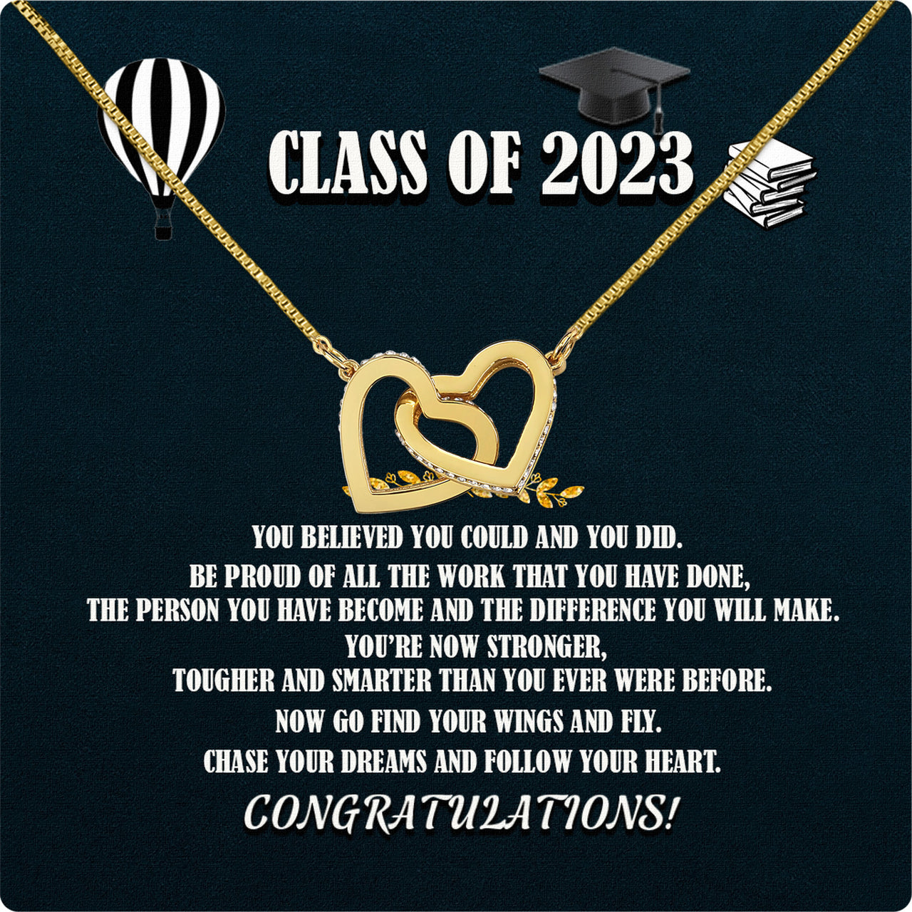 Graduation Day Personalized Message Card Necklace