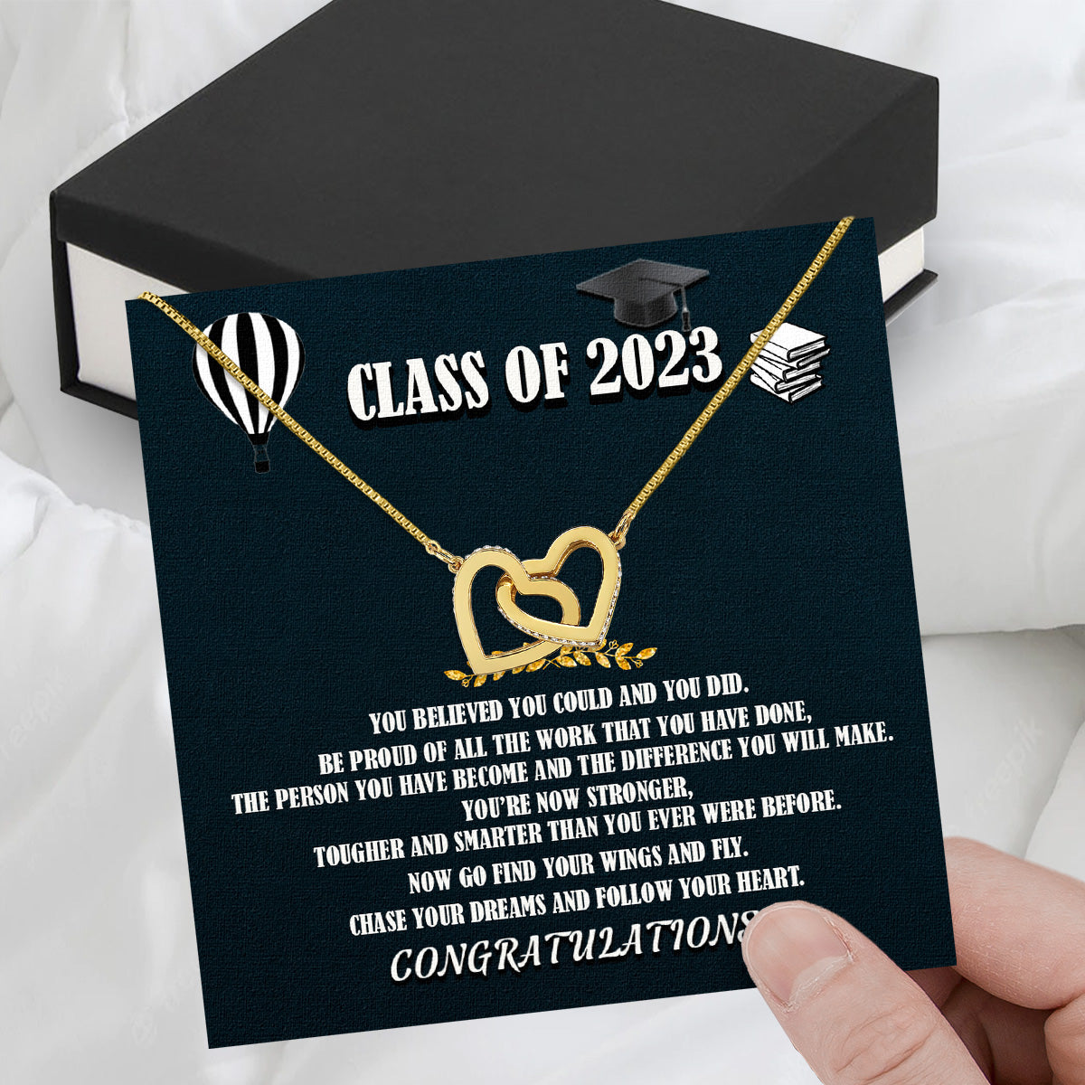 Graduation Day Personalized Message Card Necklace