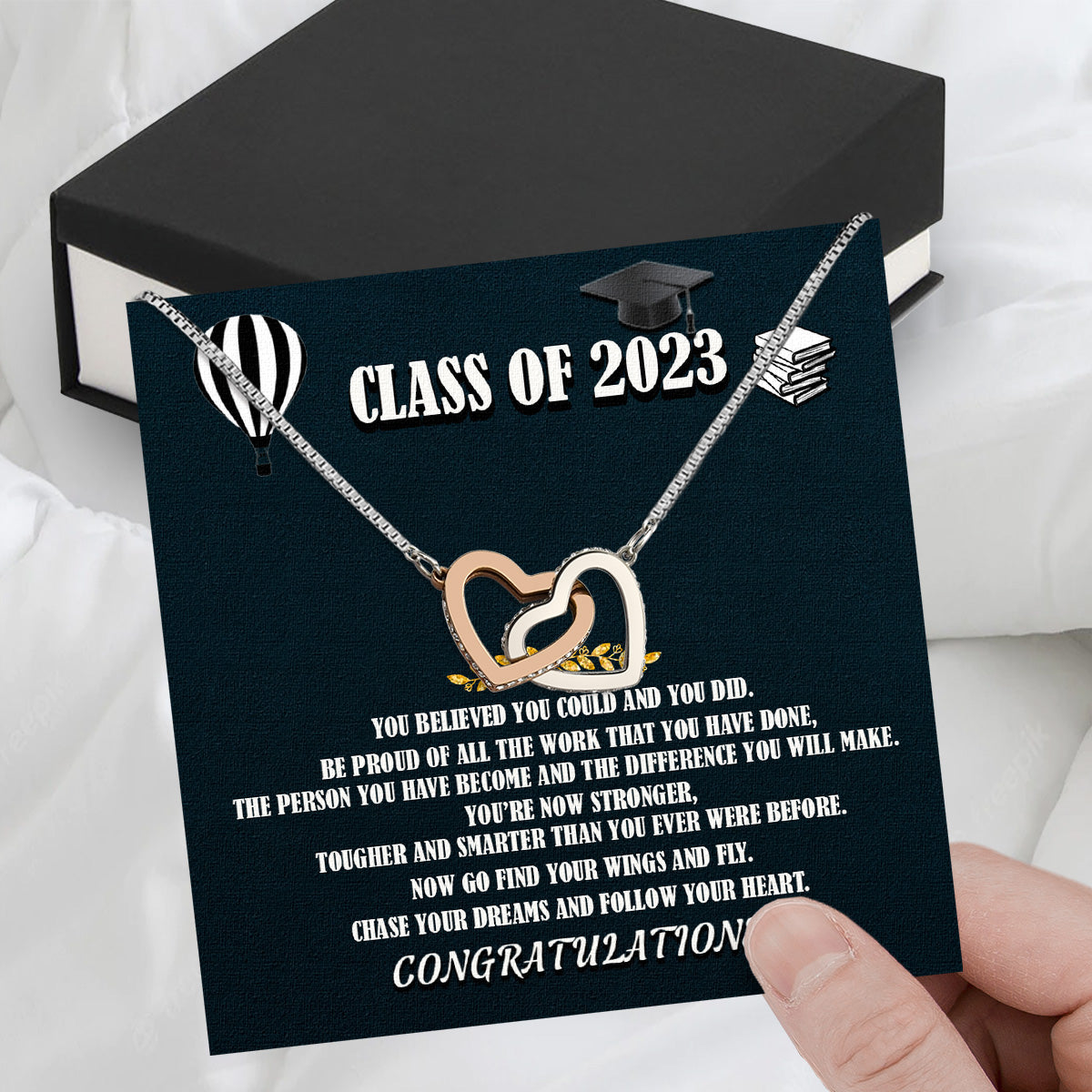 Graduation Day Personalized Message Card Necklace