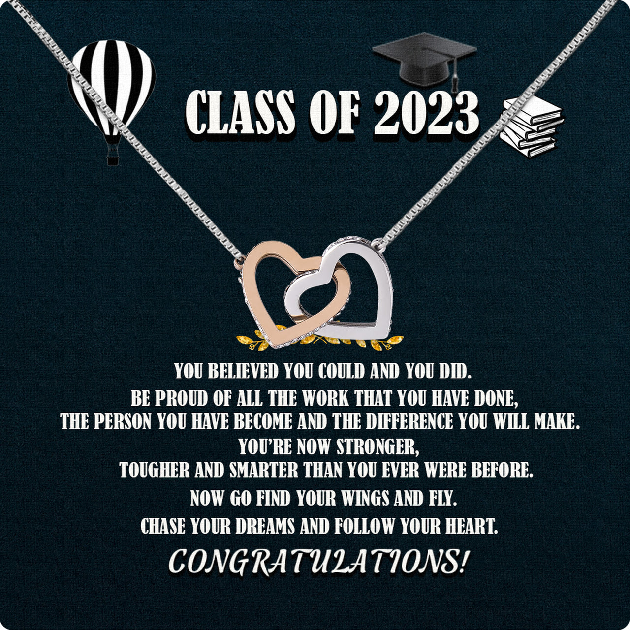 Graduation Day Personalized Message Card Necklace