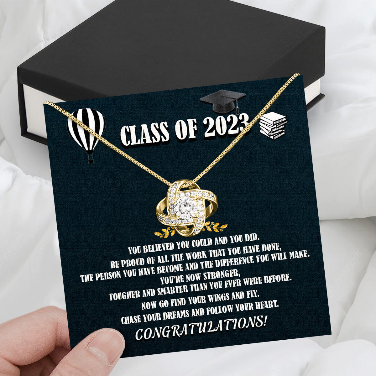 Graduation Day Personalized Message Card Necklace