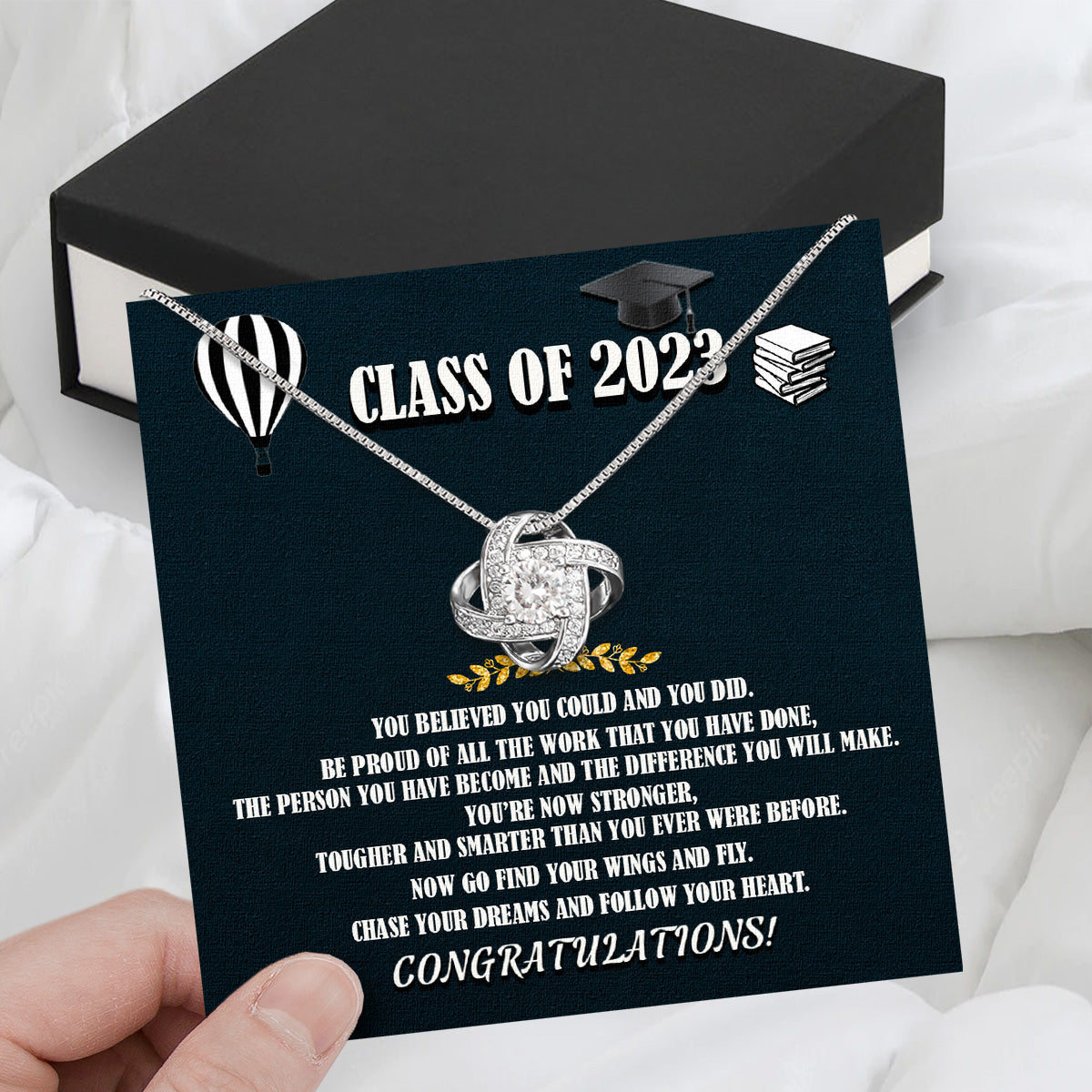 Graduation Day Personalized Message Card Necklace